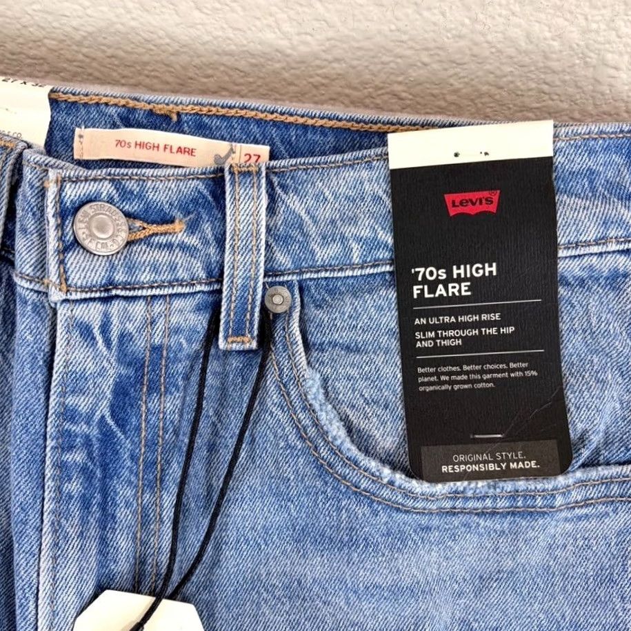Levi's VINTAGE Levi's Jeans 70s High Flare Distressed Big E Blue Wash Women 27x32 NWT Size 27" / US 4 / IT 40 - 3 Thumbnail