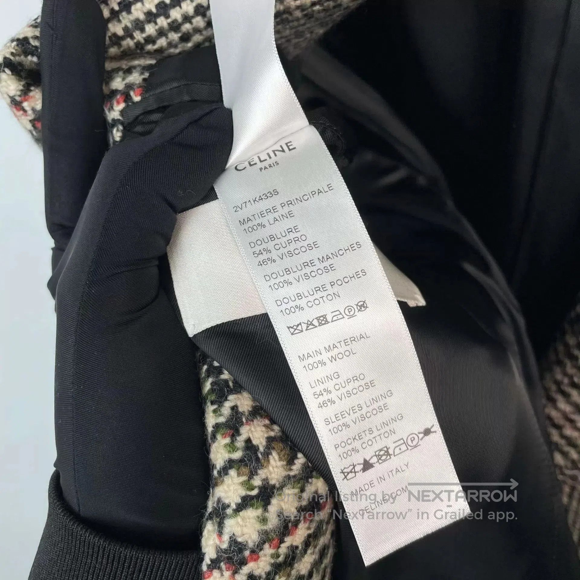 Celine Multi Plaid Pattern Single-Breasted Blazer. Size US M / EU 48-50 / 2 - 4 Thumbnail