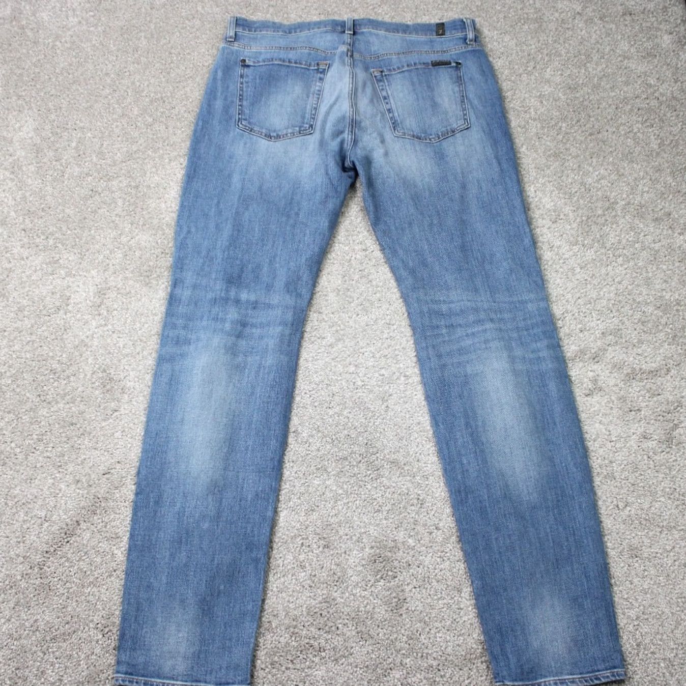 7 For All Mankind 7 For All Mankind Ryley Jeans Mens 33 Blue Distressed Cotton Stretch 34" inseam Size US 33 - 6 Thumbnail