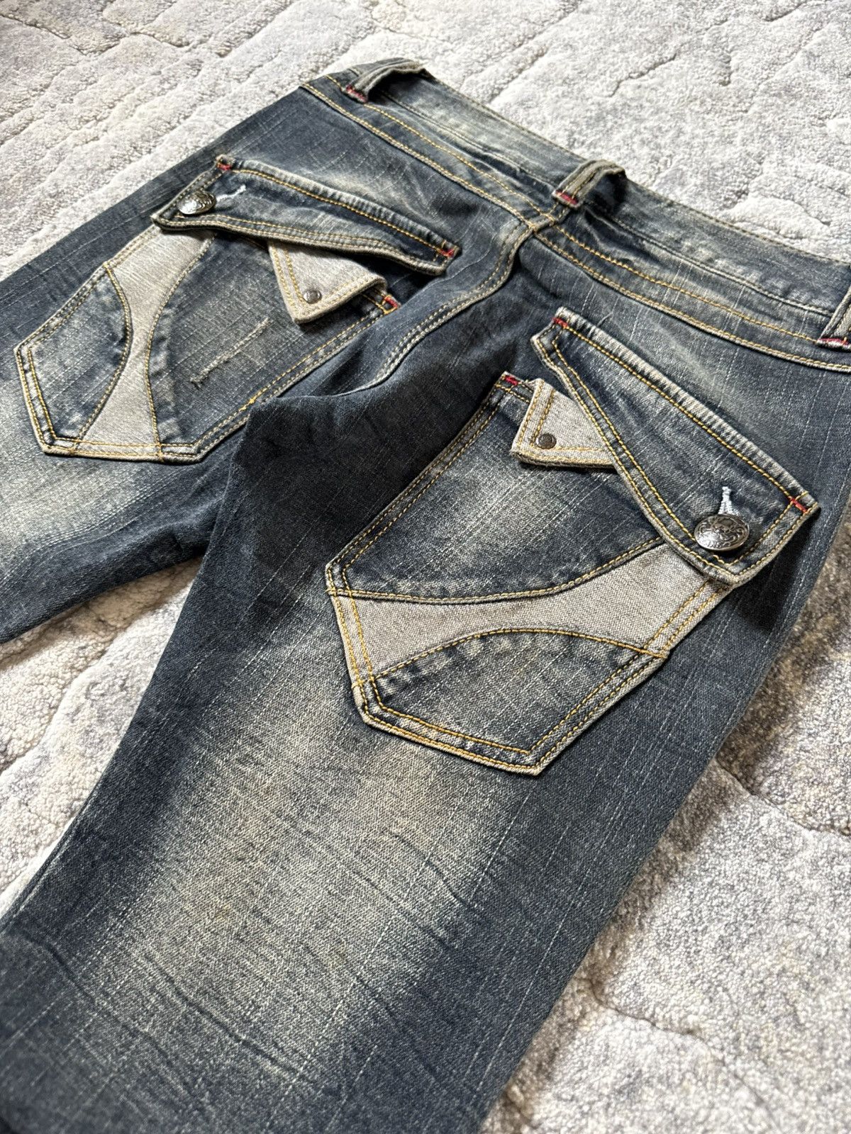 If Six Was Nine Ifsixwasnine Lgb Kapital Junya Style Low Rise Flared Jeans Size US 28 / EU 44 - 13 Thumbnail