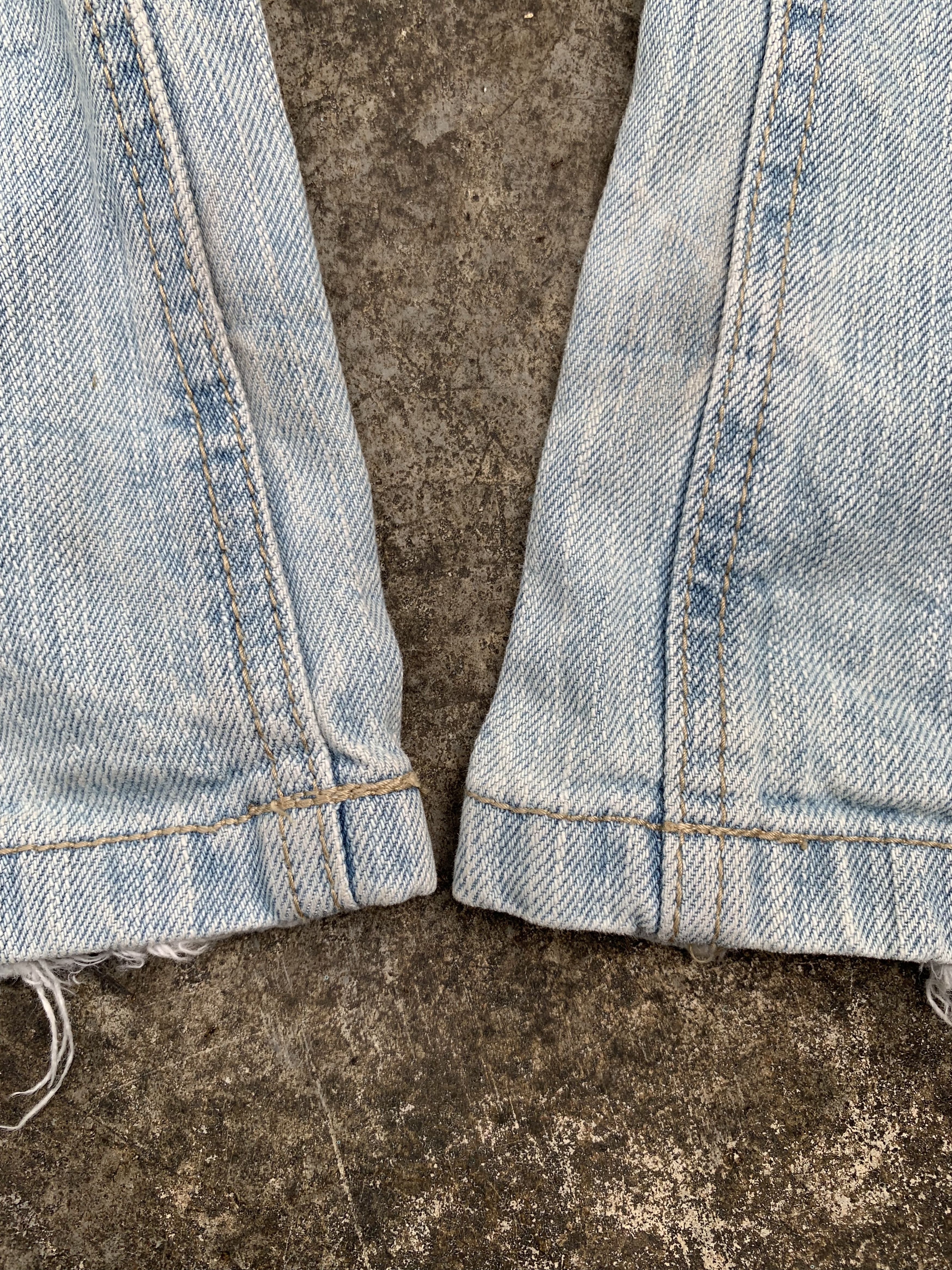 Japanese Brand Vintage Japanese Brand Shashiko DoubleWaist Distressed Jeans Size 29" - 8 Thumbnail