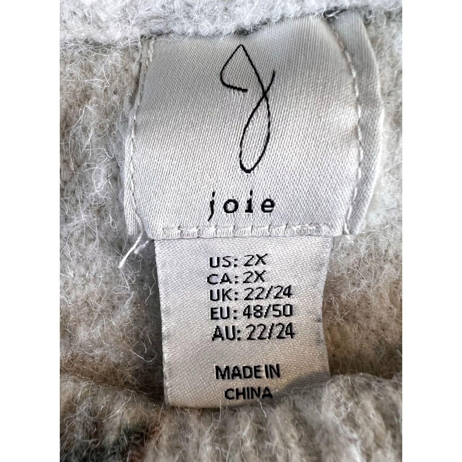 Joie Joie Floral Knit Sweater Womens 2XL White Round Neck Long Sleeve Pullover Oversized Knit All Seasons Womens Fashion Size XXL / US 16-18 / IT 52-54 - 3 Thumbnail