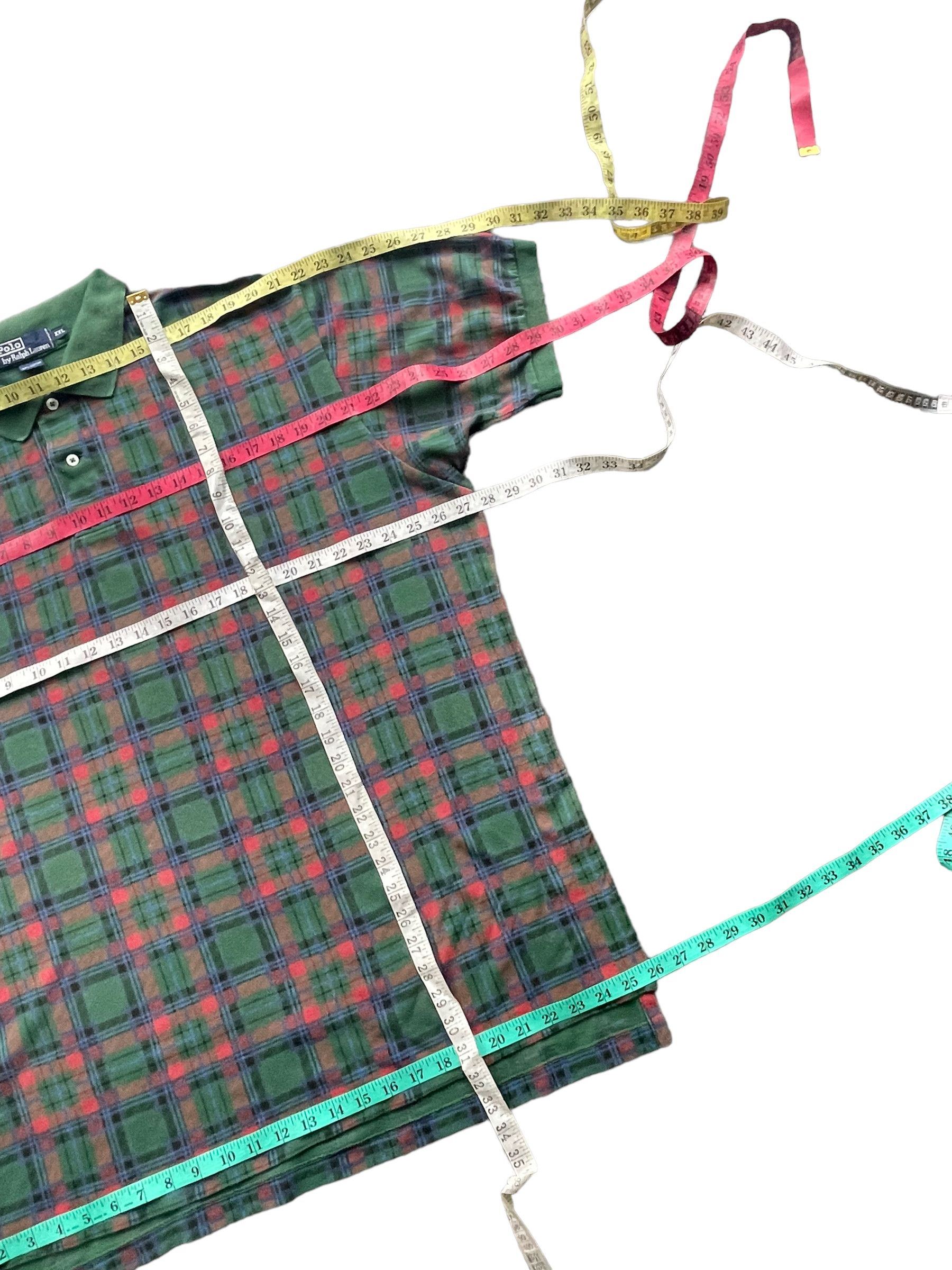 Designer × Polo Ralph Lauren × Vintage Vintage Polo Ralph Lauren Polo Tshirt Checkered Design Size US XXL / EU 58 / 5 - 9 Thumbnail
