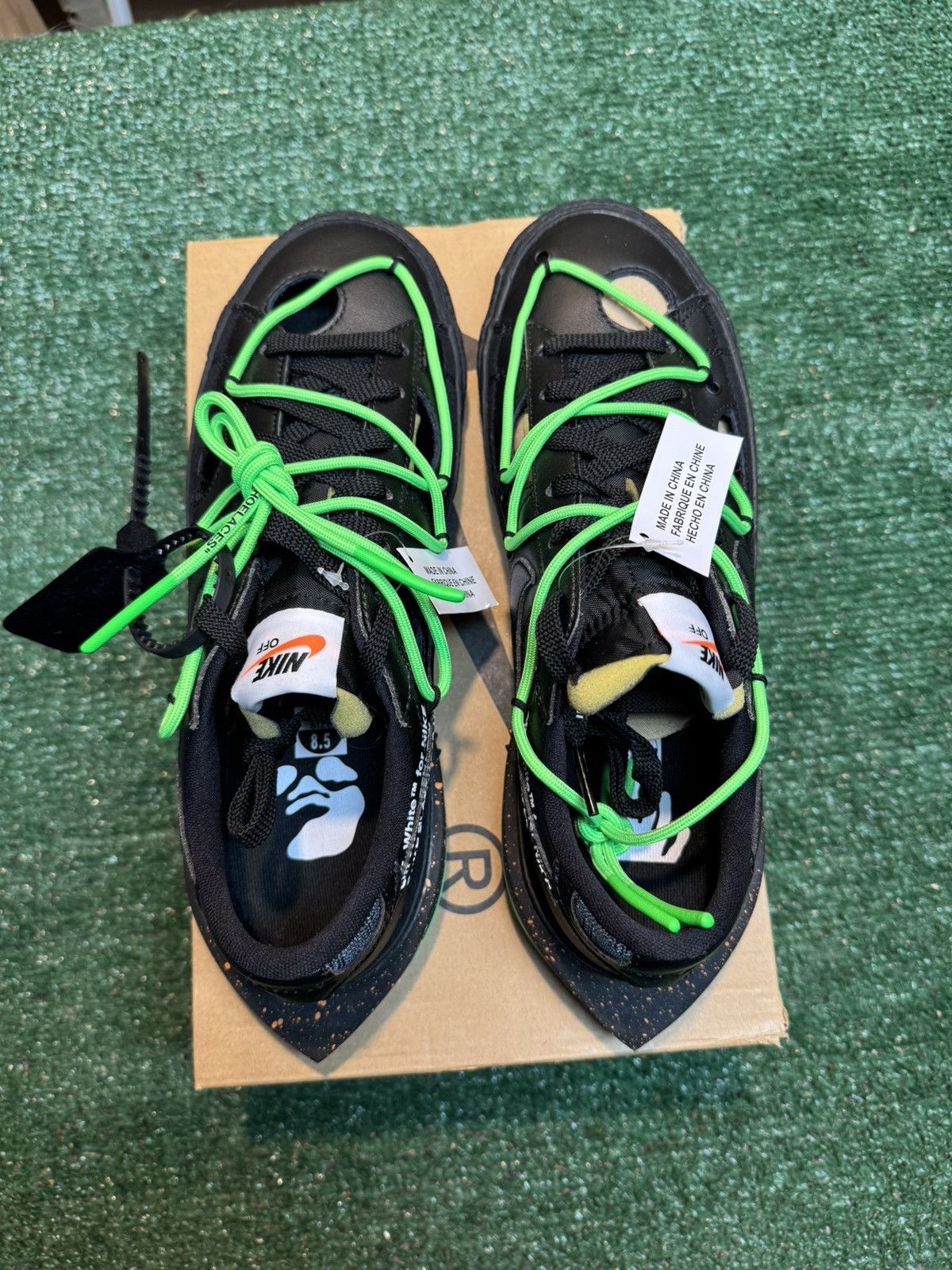 Nike Nike Blazer Low Off White Black Electro Green Size 8.5 Size US 8.5 / EU 41-42 - 9 Thumbnail