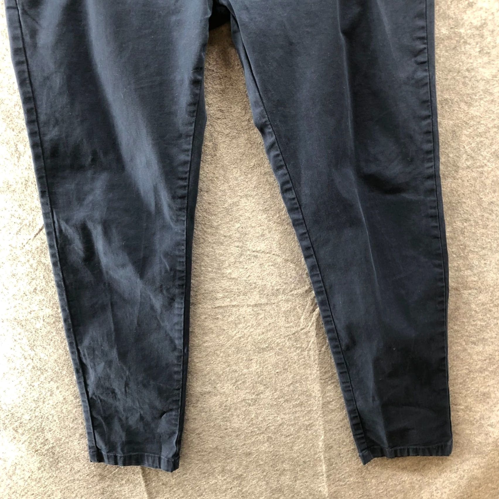 Zara Zara Slim Fit Chino Pants Mens 32x30 Navy Blue Flat Front Stretch Casual Business Travel Slim Cotton Spandex Tapered with Zip Front Men Clothing Size US 32 / EU 48 - 4 Thumbnail