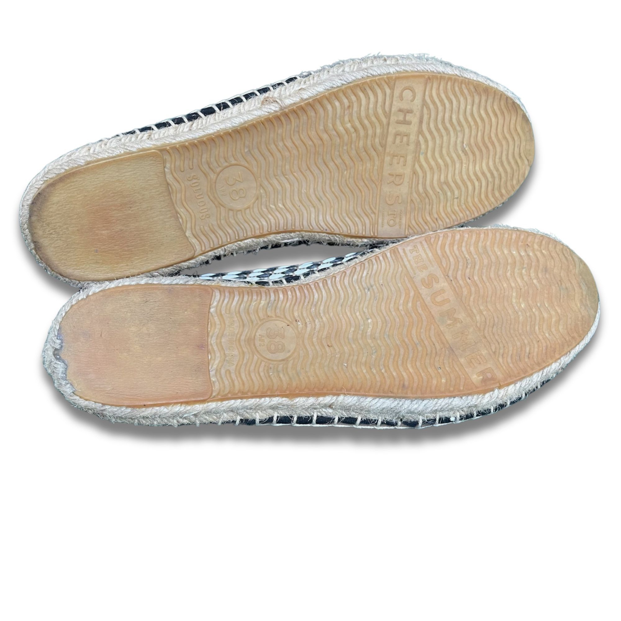 Soludos Soludos Raffia Low Cut Espadrilles Sz 7 Black & White Casual Size US 7 / IT 37 - 6 Thumbnail