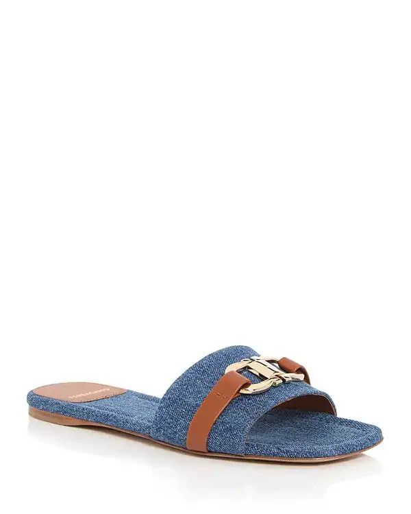 Salvatore Ferragamo o1s1rm0526 Leah Gancini Slides in Blue Size US 8 / IT 38 - 2 Thumbnail