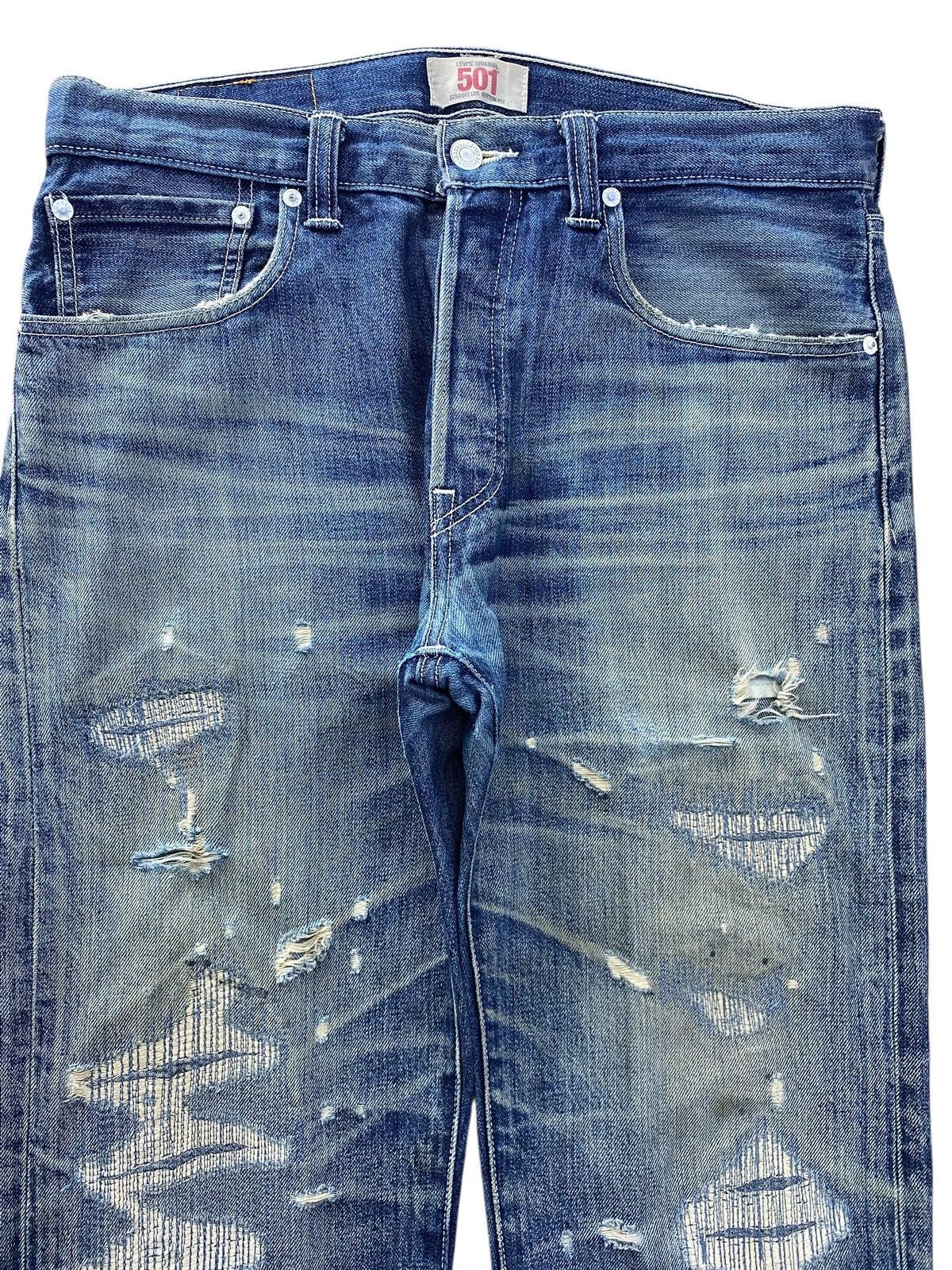 Levi's Levi’s 501 Distressed Patch Work Style Baggy Jeans Size US 33 - 2 Thumbnail