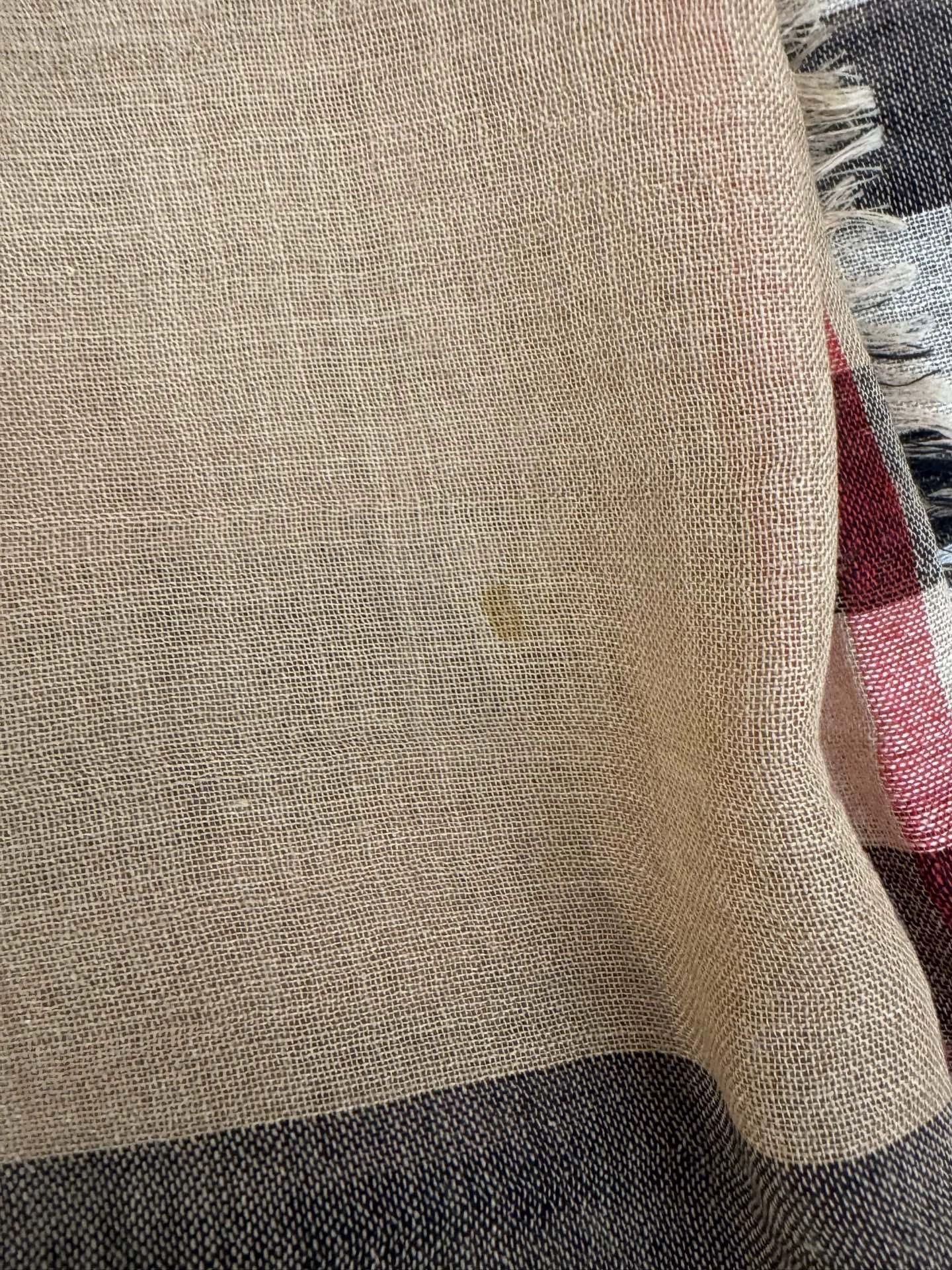 Burberry Burberry camel check light used scarf minor stain Size ONE SIZE - 6 Thumbnail
