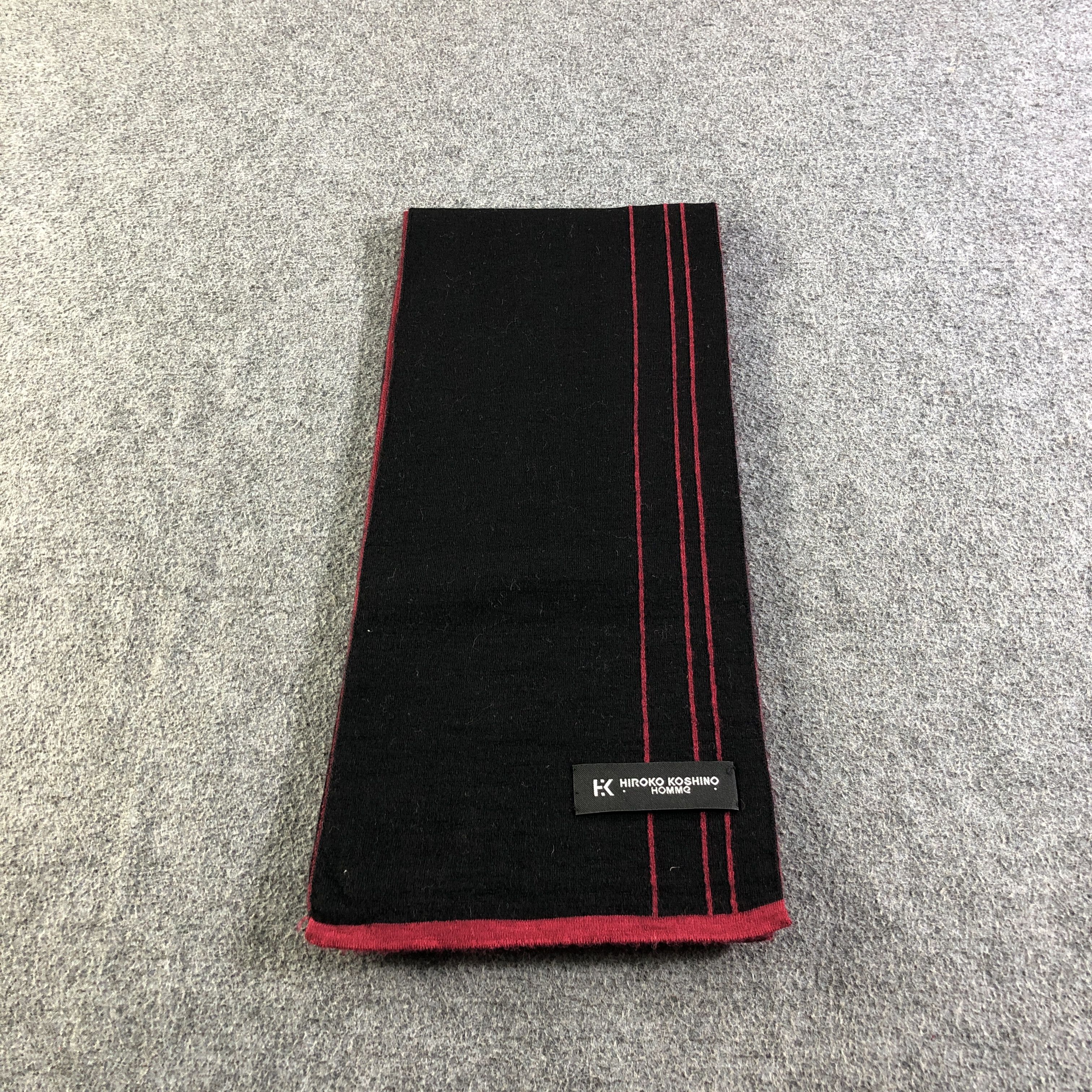 Hiroko Koshino Homme Hiroko Koshino Striped Merino Scarf Muffler Neckwear V2726 Size ONE SIZE - 2 Thumbnail