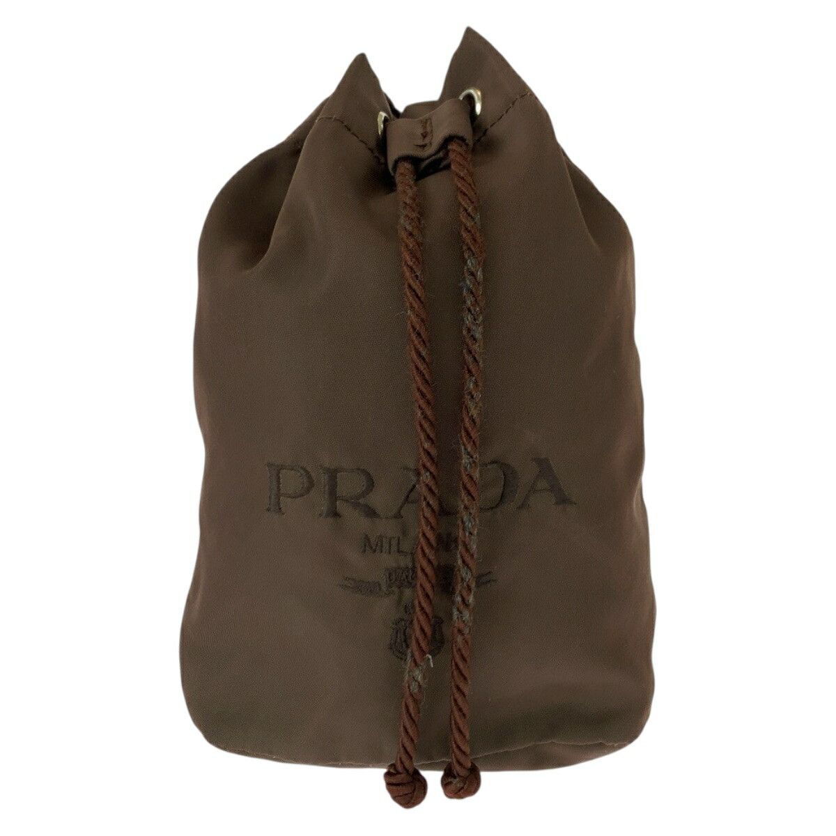 Prada Prada Tessuto Nylon Pouch Textile Vanity Bag Duty Free For Usa in Brown, Women's