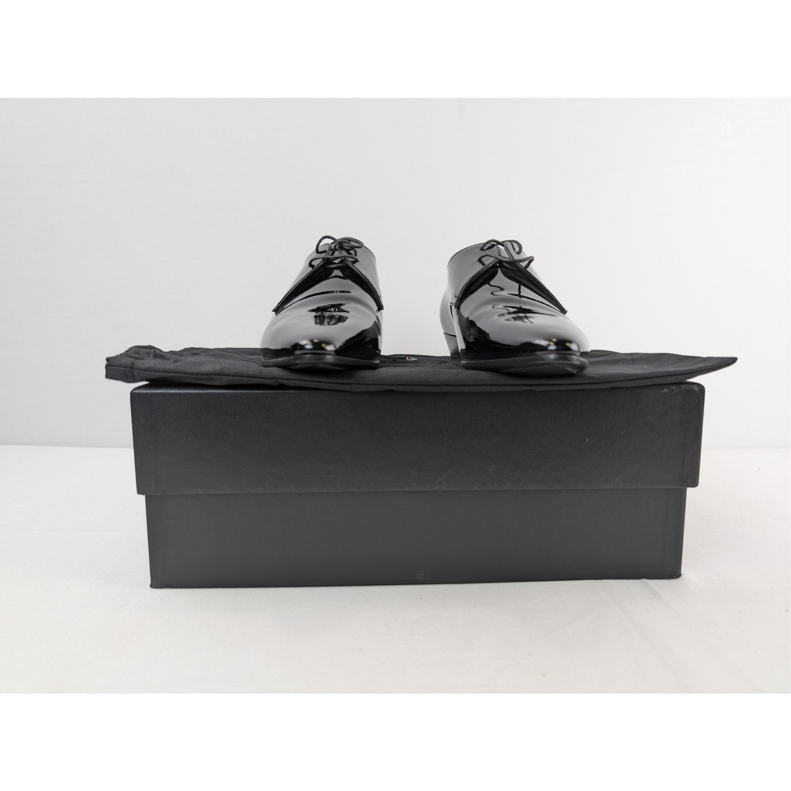Saint Laurent Paris o1rshd Leather Lace Ups Shoe boots in Black Size US 7 / EU 40 - 17 Thumbnail