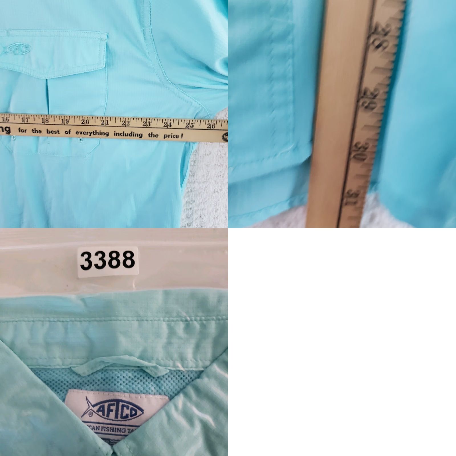 Vintage AFTCO Aftech Men XL Blue Short Sleeve 2 Pocket Button Front Fishing Shirt Size US XL / EU 56 / 4 - 10 Thumbnail