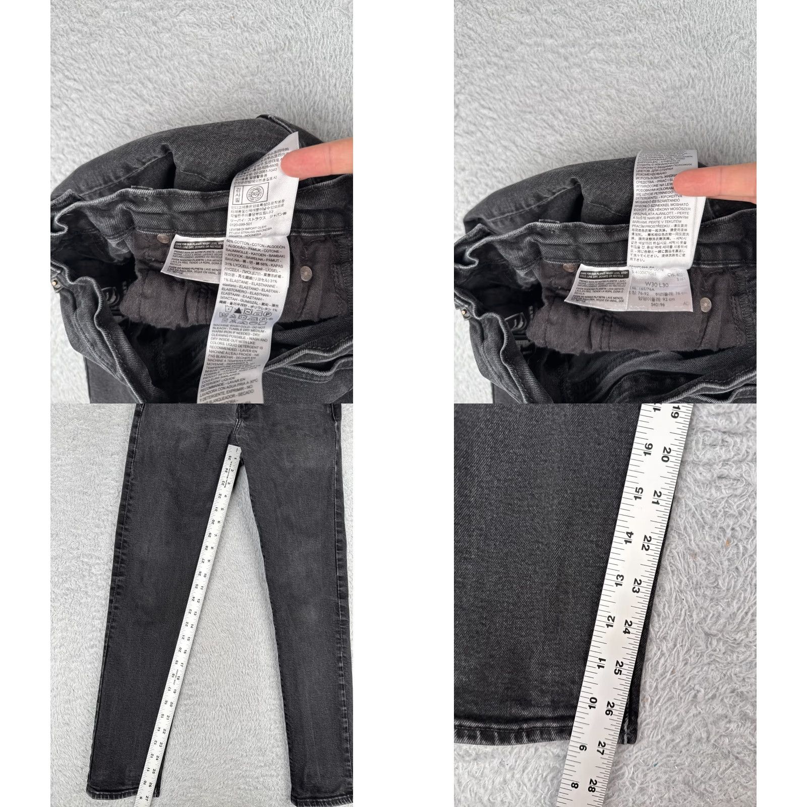 Levi's VINTAGE Levi's 512 Jeans Men Slim Taper 27x27 Black Denim 512 Levi's 500 Series Jeans Mens Slim Size US 30 / EU 46 - 8 Thumbnail