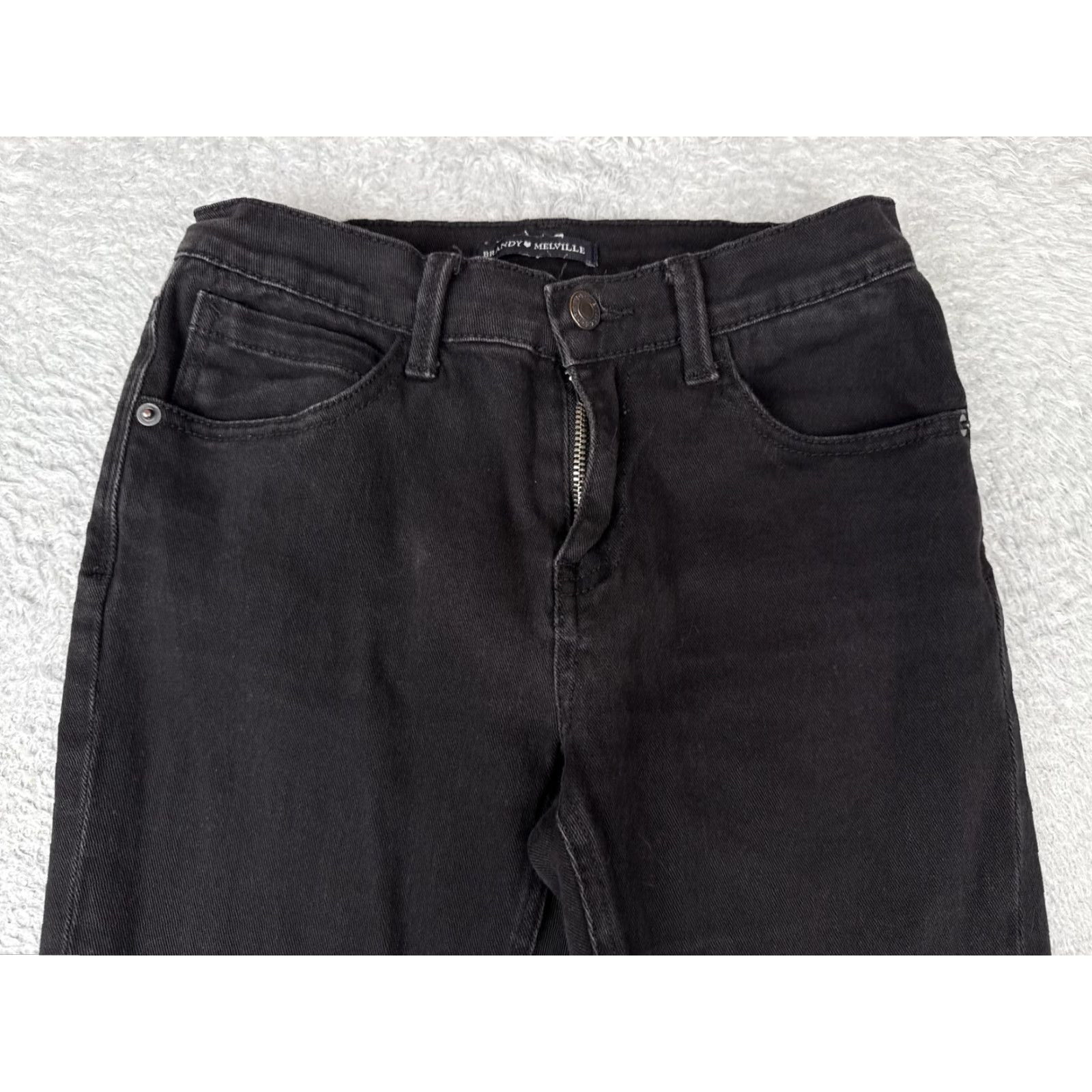 Brandy Melville Brandy Melville Jeans Womens Medium Black Mid Rise Flare Stretch Denim 24x29 Size 32" / US 10 / IT 46 - 4 Thumbnail