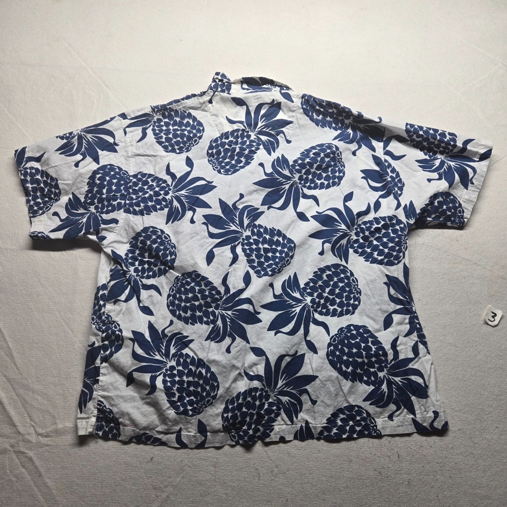 Faded Glory Faded Glory Shirt Short Sleeve White Blue Pineapple Hawaiian Adult Mens 3XL Multicolor Button-Up Casual 90s Hawaiian Theme Mens Size US XXL / EU 58 / 5 - 8 Thumbnail