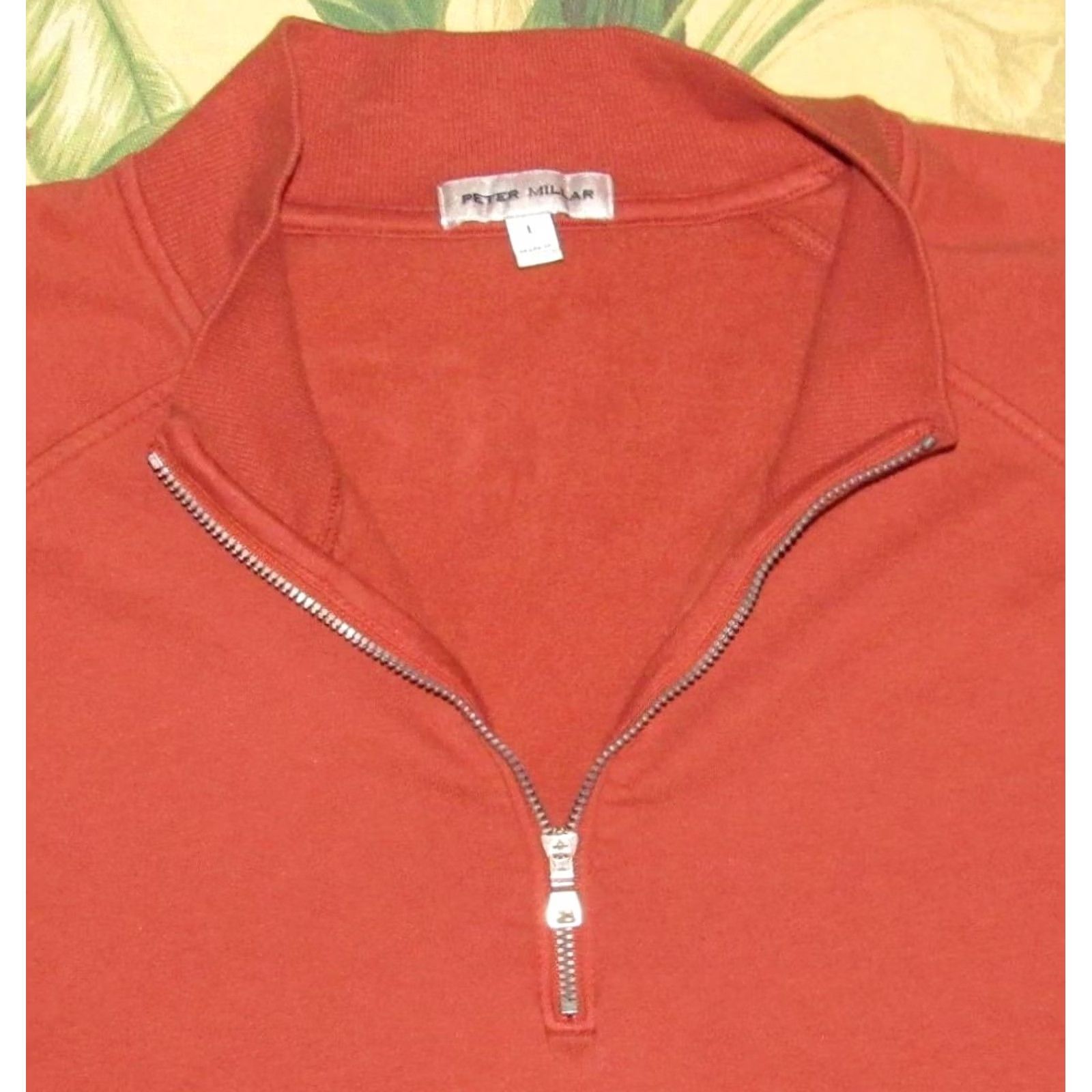 Peter Millar PETER MILLAR Burnt Orange Lava Wash 1/4 Zip Sweater Large Men's XL? Size US L / EU 52-54 / 3 - 2 Thumbnail