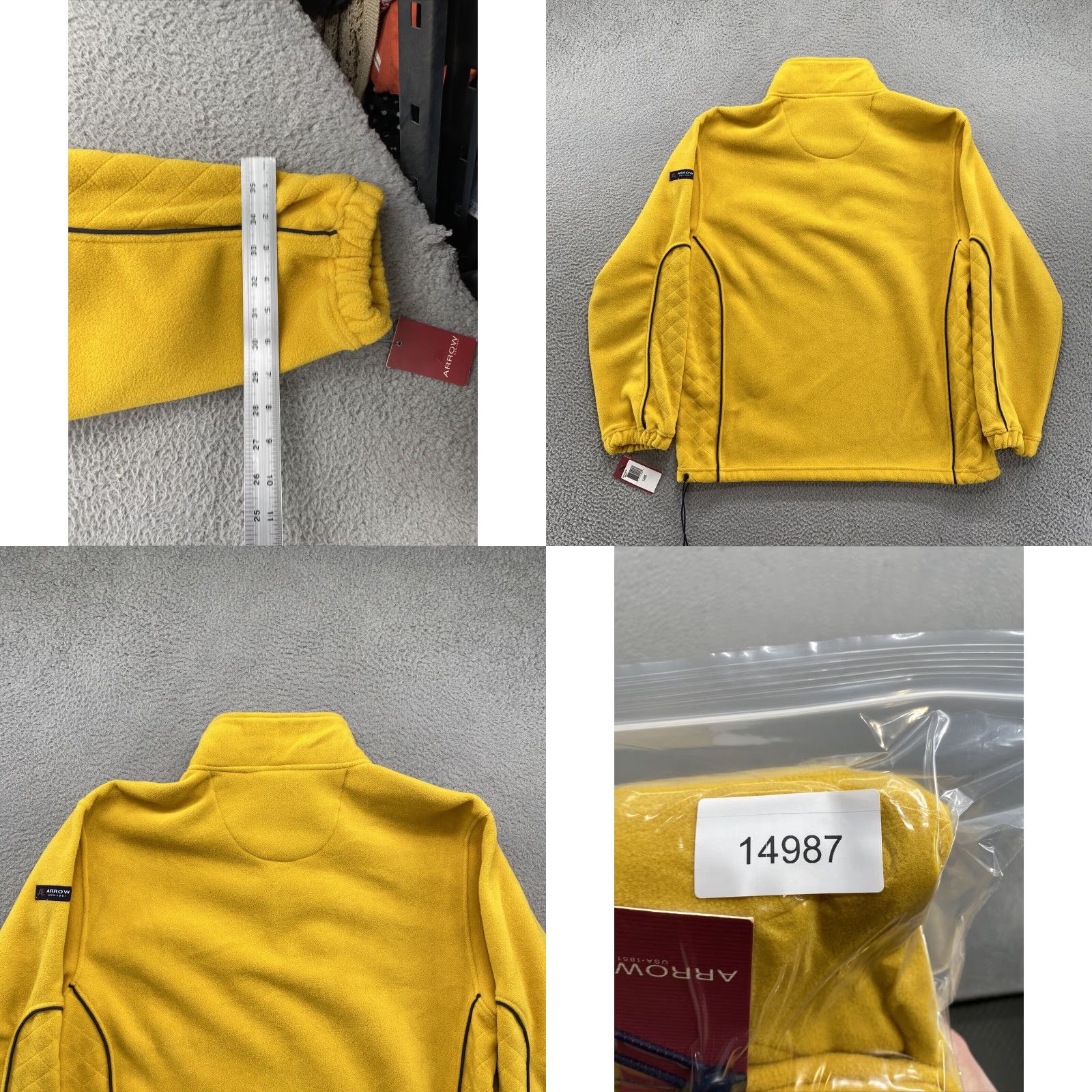 Arrow Arrow Y2K 1/4 Zip Yellow Gold Fleece Pullover Jacket Mens XL New Size US XL / EU 56 / 4 - 9 Thumbnail