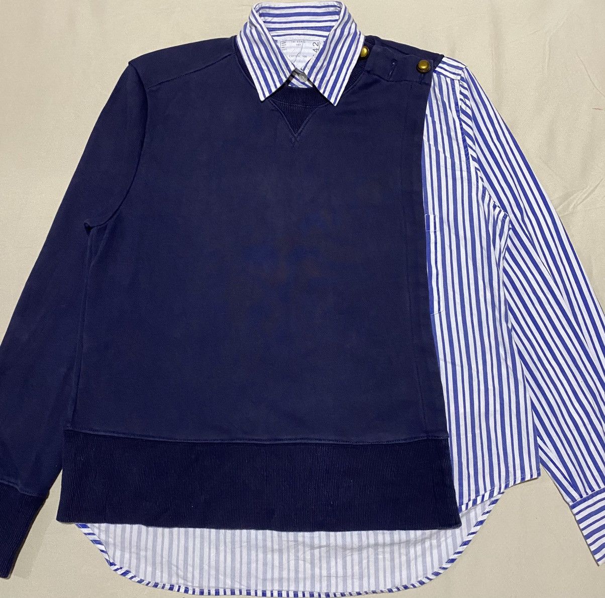 Sacai Sacai Plaid Striped Sweat Shirt Button Ups Size M / US 6-8 / IT 42-44 - 2 Thumbnail
