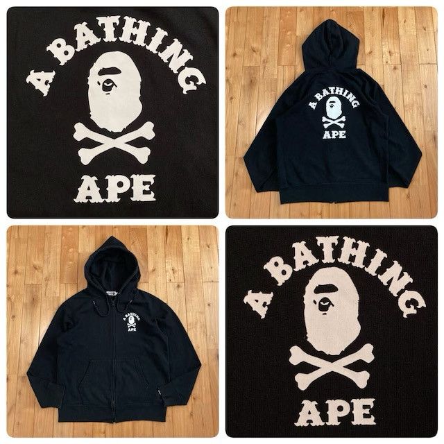 Bape ☠️Pirate Store limited☠️ BAPE SKULL College Logo Zip Hoodie Size US M / EU 48-50 / 2 - 1 Thumbnail