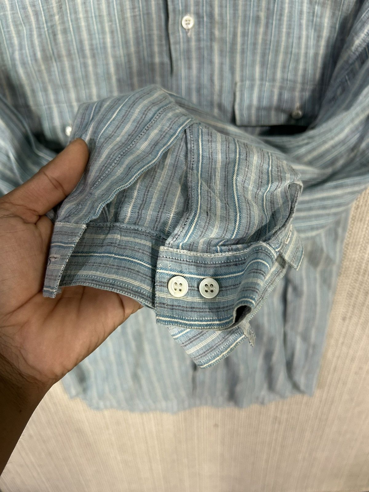 Giorgio Armani Vtg 80s giorgio armani italy made multicolor striped linen Size US XL / EU 56 / 4 - 11 Thumbnail