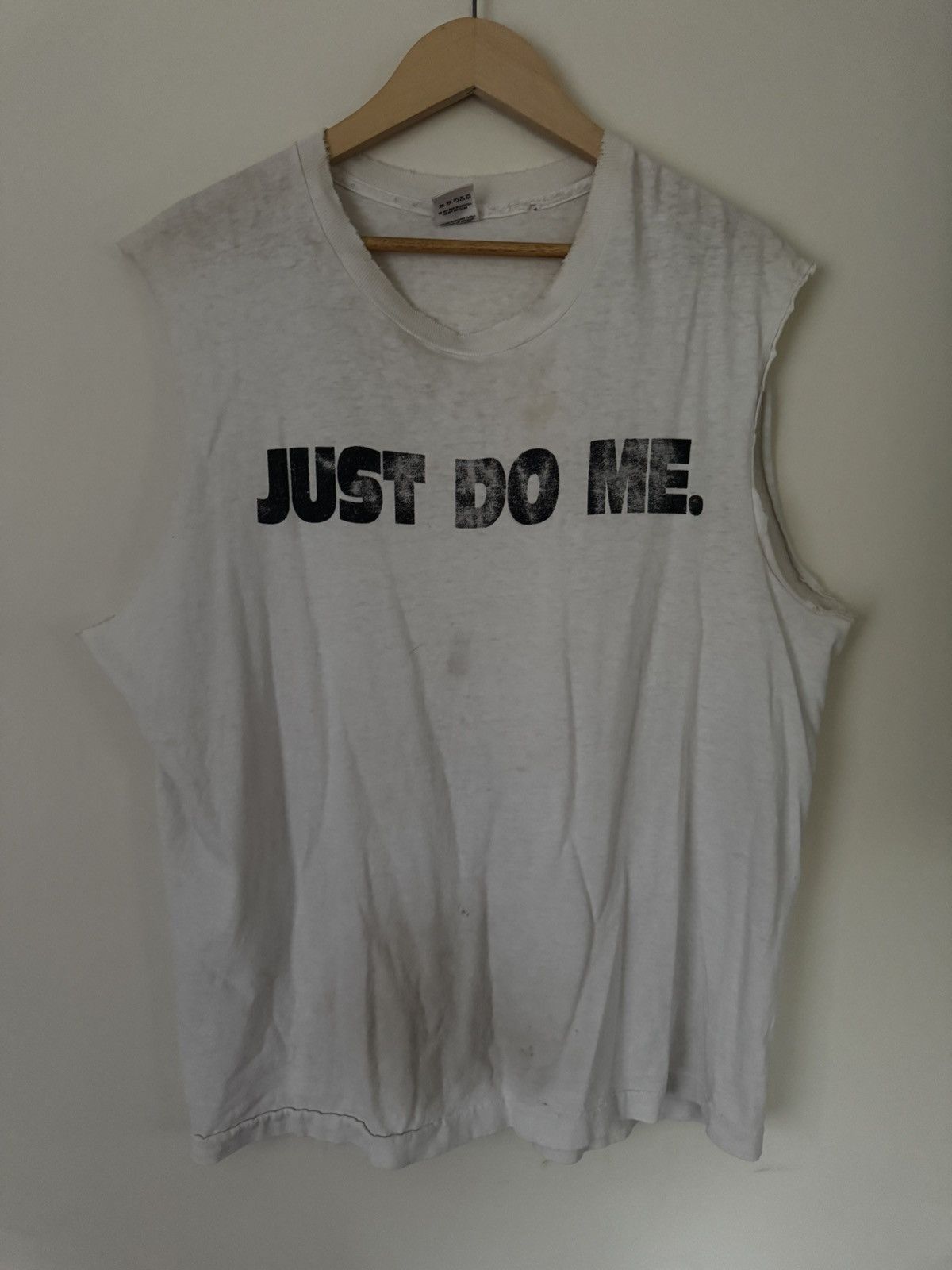 Vintage Thrashed Nike Parody Just Do Me Tee Just Do It Size US XL / EU 56 / 4 - 1 Thumbnail
