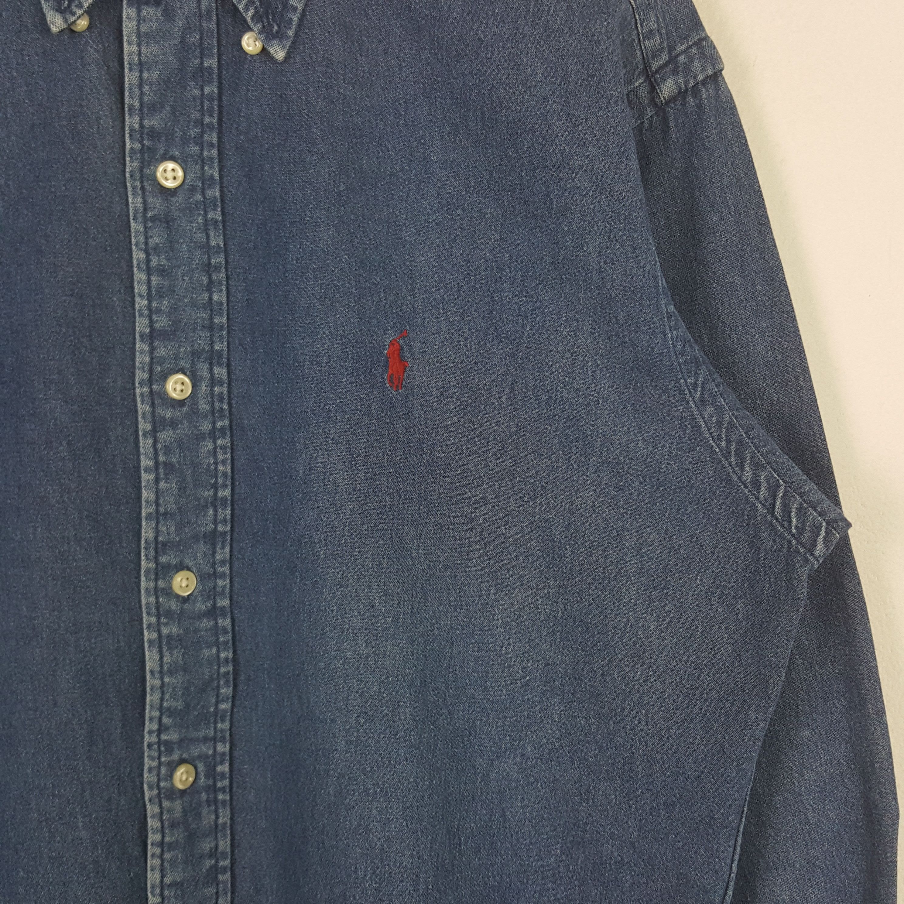 Ralph Lauren Vintage Ralph Lauren American Brand Denim Shirt Button Up 31 Size US XL / EU 56 / 4 - 2 Thumbnail