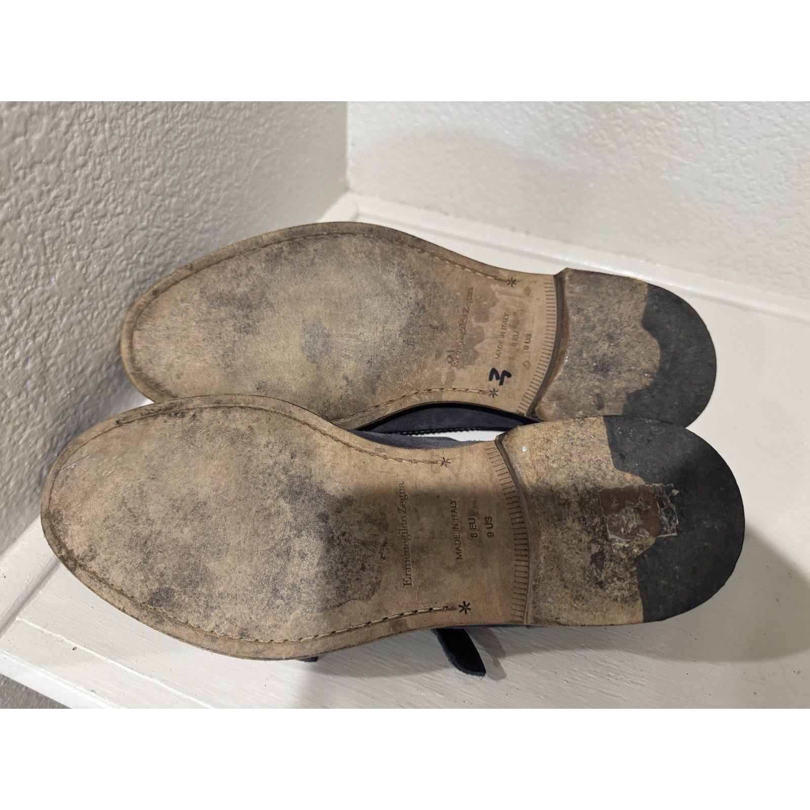 Ermenegildo Zegna Ermenegildo Zegna Charcoal Gray Suede Monk Strap Loafer sz9 Size US 9 / EU 42 - 6 Thumbnail