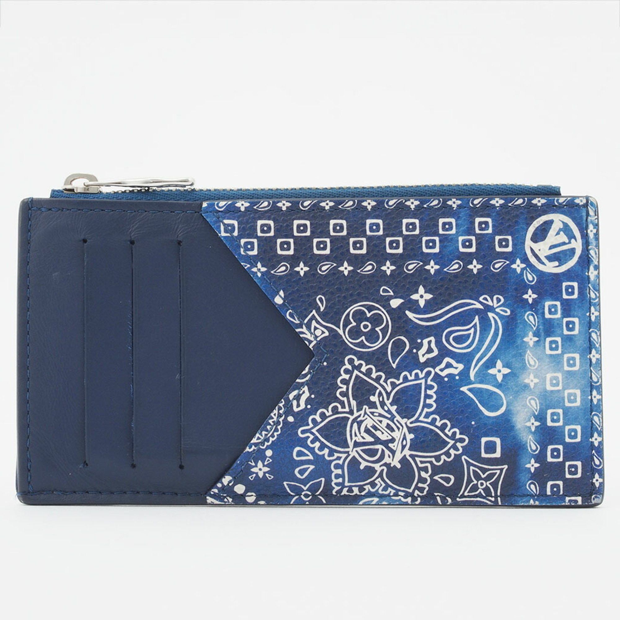 Louis Vuitton Louis Vuitton Coin Card Holder Case Blue M81432 Men's Monogram Bandana Canvas LOUIS VUITTON Size ONE SIZE - 1 Thumbnail
