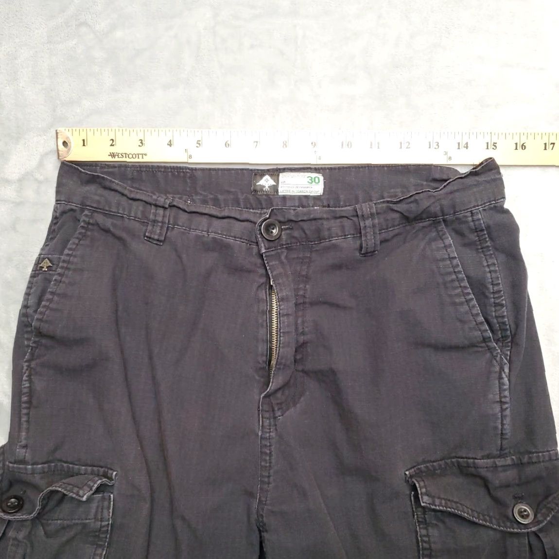 Etro LRG Shorts Mens 30 Black Ripstop Canvas Cargo Y2k Retro Lifted Research Group Size US 30 / EU 46 - 6 Thumbnail