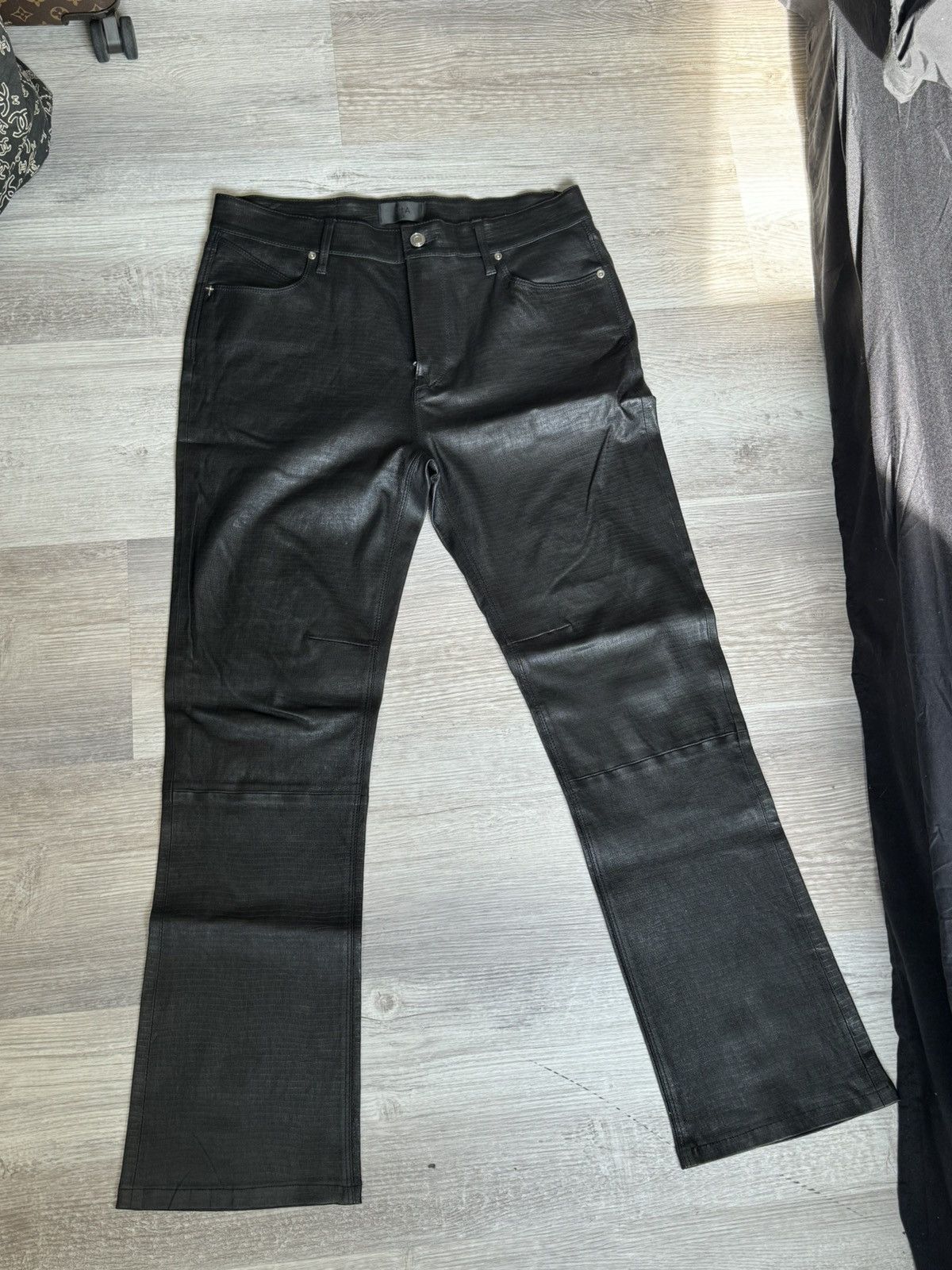 image of Genuine Leather Embossed Rta Denis Drago Pants Retail $1200 in Black, Men's (Size 32)