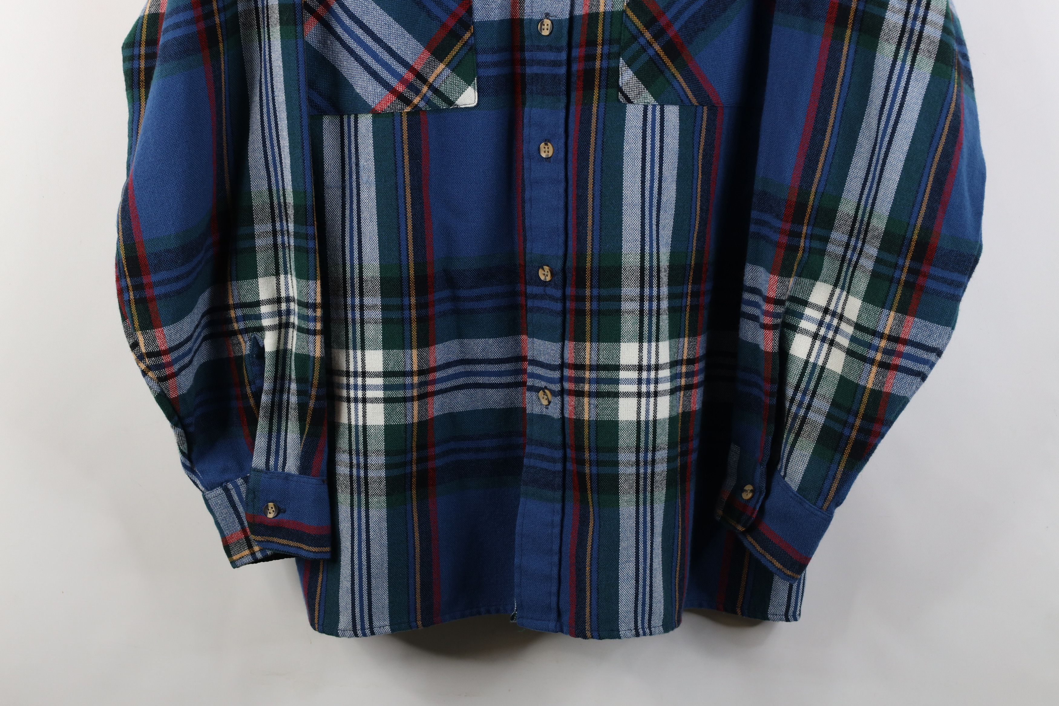 Vintage Vintage 80s 90s Streetwear Plaid Knit Collared Button Shirt Size US L / EU 52-54 / 3 - 3 Thumbnail