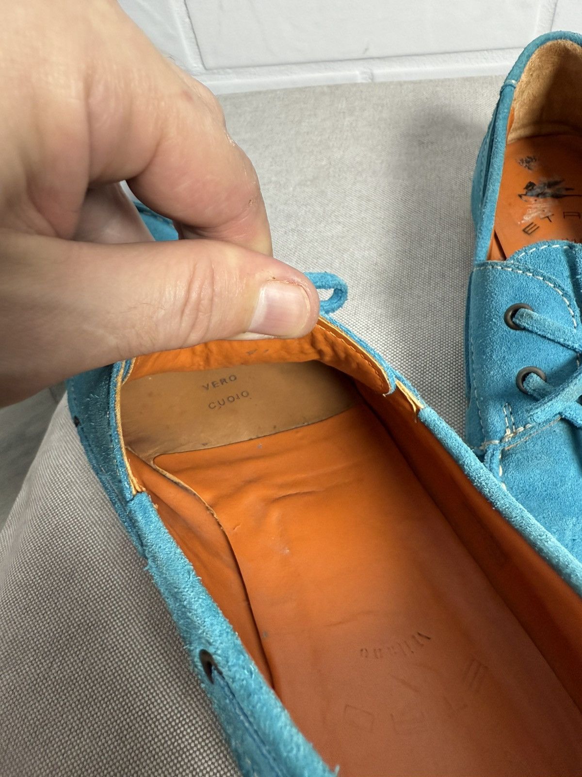 Etro ETRO Milano Men's Shoes Suede Blue Size 41-41.5 US 8.5-9 Size US 8.5 / EU 41-42 - 11 Thumbnail