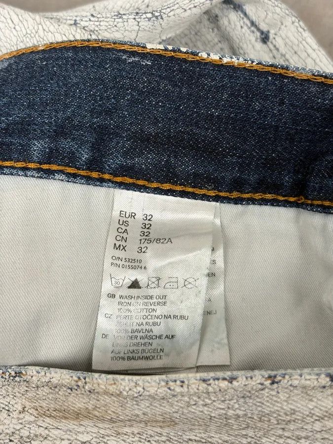 Maison Margiela 2012 Maison Margiela H&M Blue White Painted Denim Jeans Size US 32 / EU 48 - 8 Thumbnail
