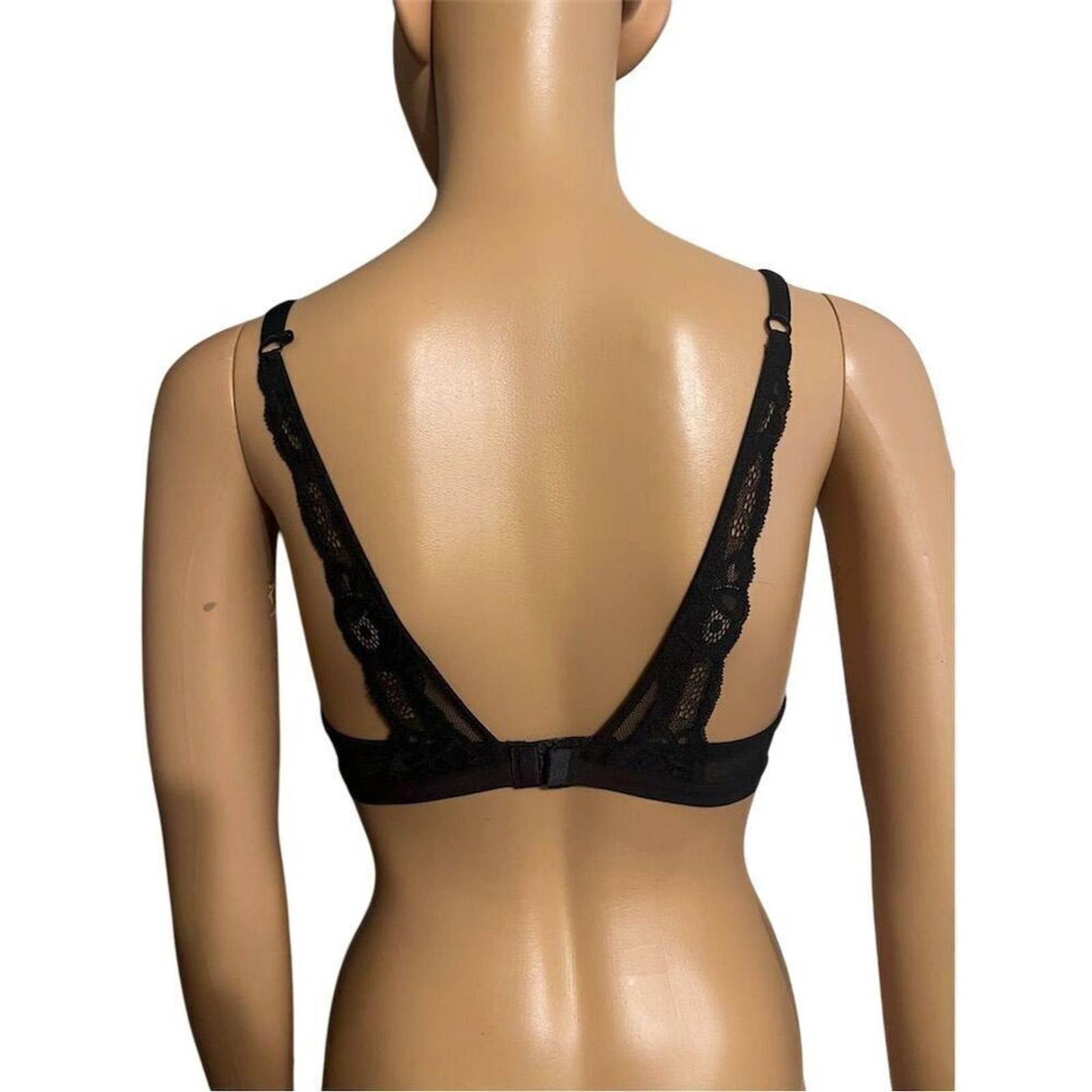 Other Adore Me Black Lace Balconette Bra 32D Sheer Mesh Underwire Size ONE SIZE - 4 Thumbnail