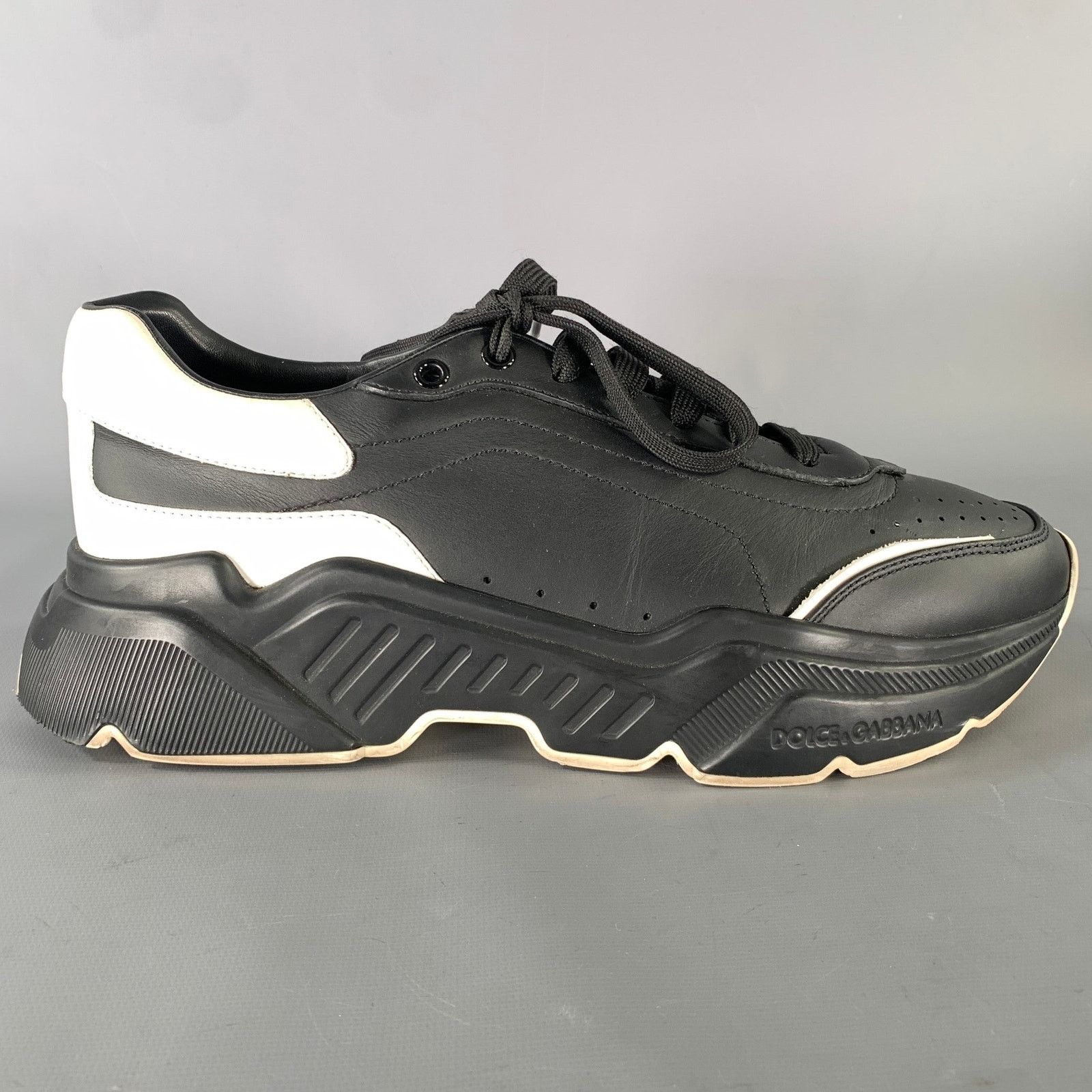 Dolce & Gabbana DOLCE & GABBANA Size 10 Black White Leather Sneakers Size US 10 / EU 43 - 2 Thumbnail