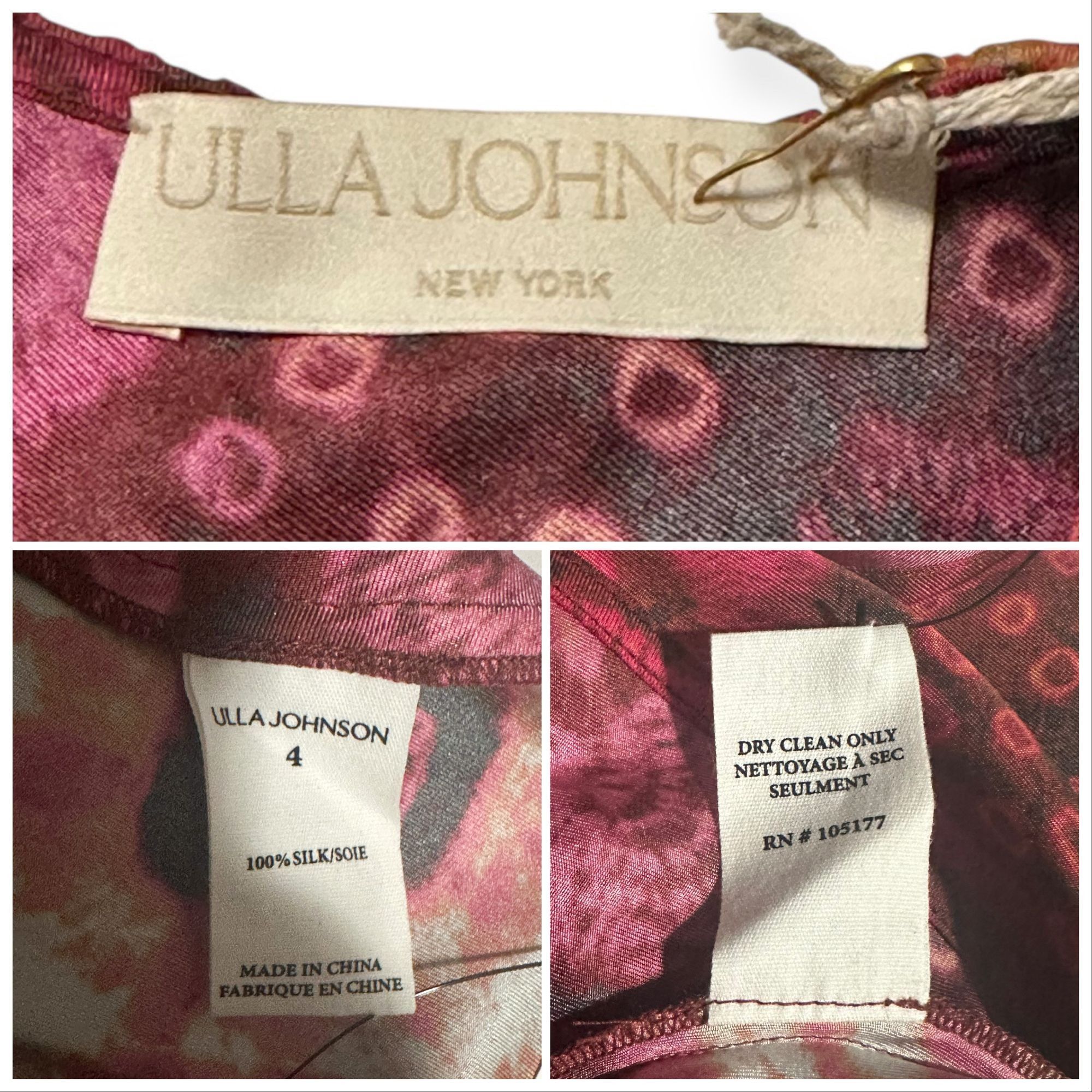 Ulla Johnson Ulla Johnson Othella Dress in Wild Rose, Midi, SIlk, Size 4, Size S / US 4 / IT 40 - 3 Thumbnail
