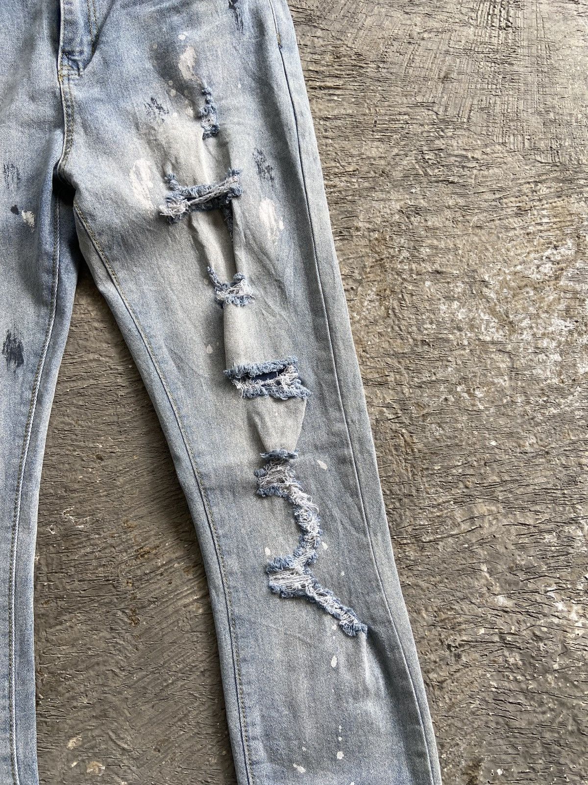 Other Painting Crazy Destressed Skinny Jeans Pants Size US 30 / EU 46 - 11 Thumbnail