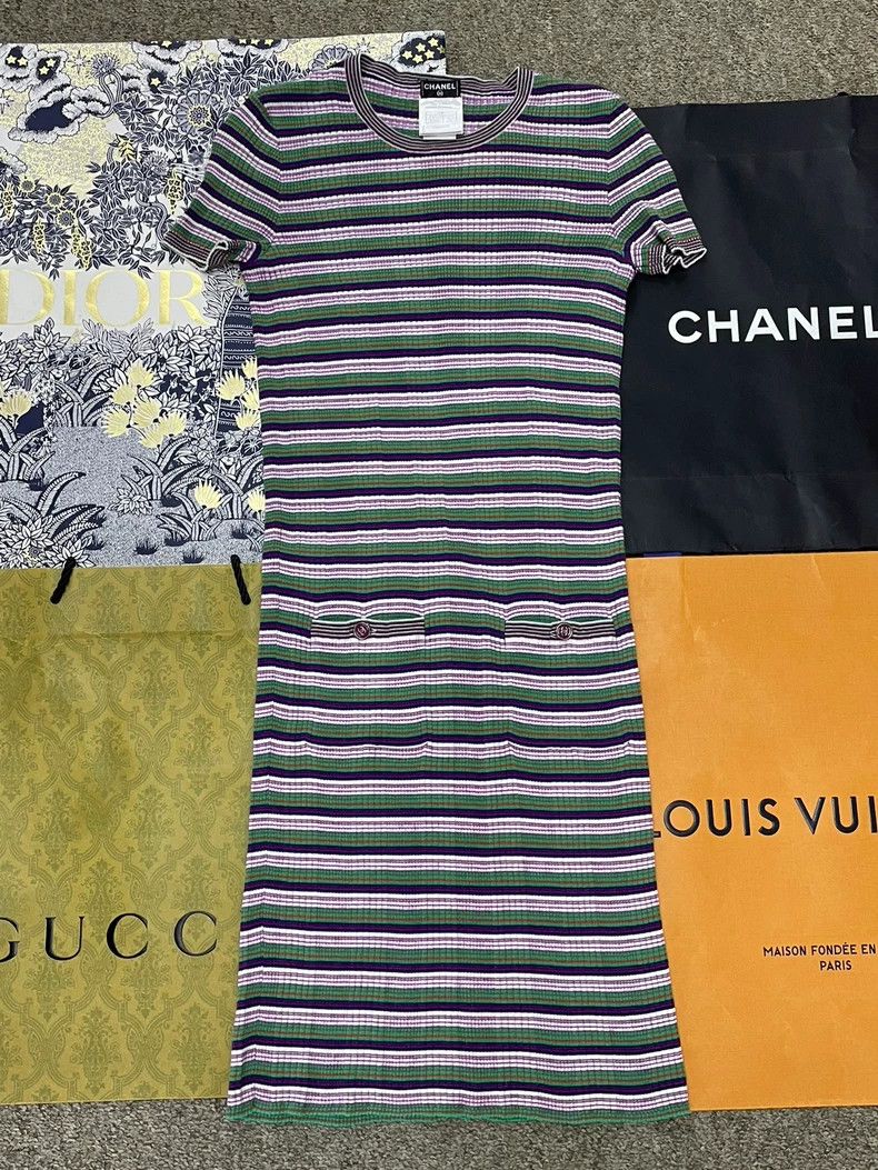 Chanel chanel Colourful striped knitted dress Size XS / US 0-2 / IT 36-38 - 1 Thumbnail