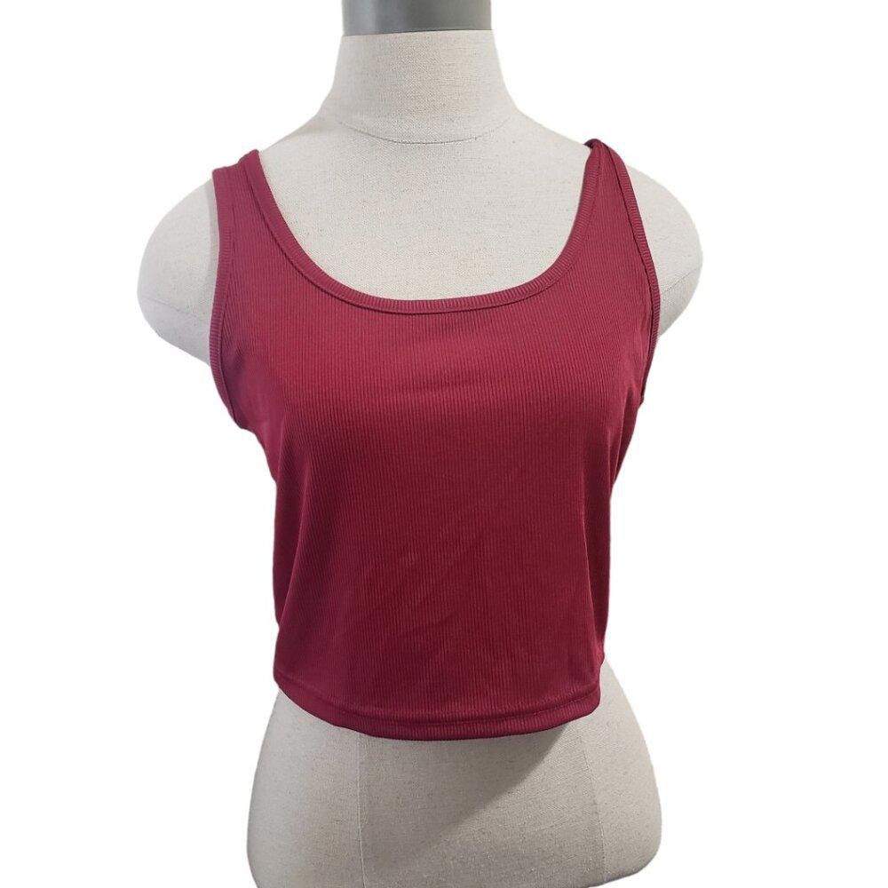 Designer CT1752 Red, Blue, Brown, Black Ribbed Cropped Tank (4) Large Size L / US 10 / IT 46 - 1 Thumbnail