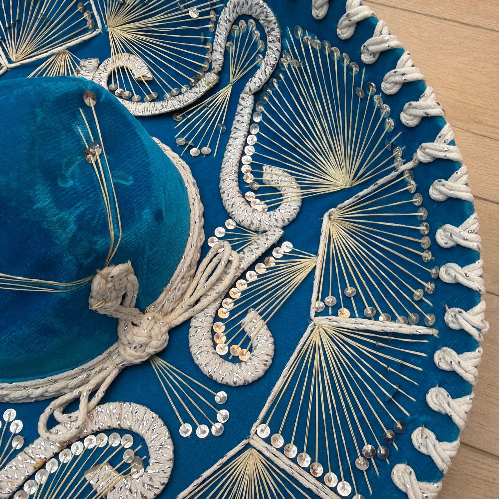 Pigalle Pigalle XXXXX Blue Sequin Sombrero Hat 23 in Diameter Size US M / EU 48-50 / 2 - 5 Thumbnail
