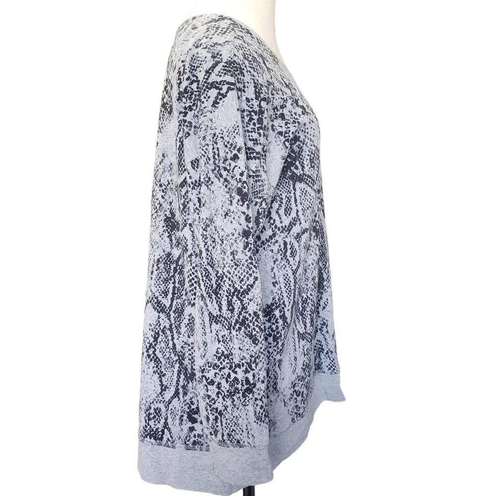 Chicos CT1527 Chico's Gray & Black Animal Print Top Size 12/14 Size XL / US 12-14 / IT 48-50 - 4 Thumbnail