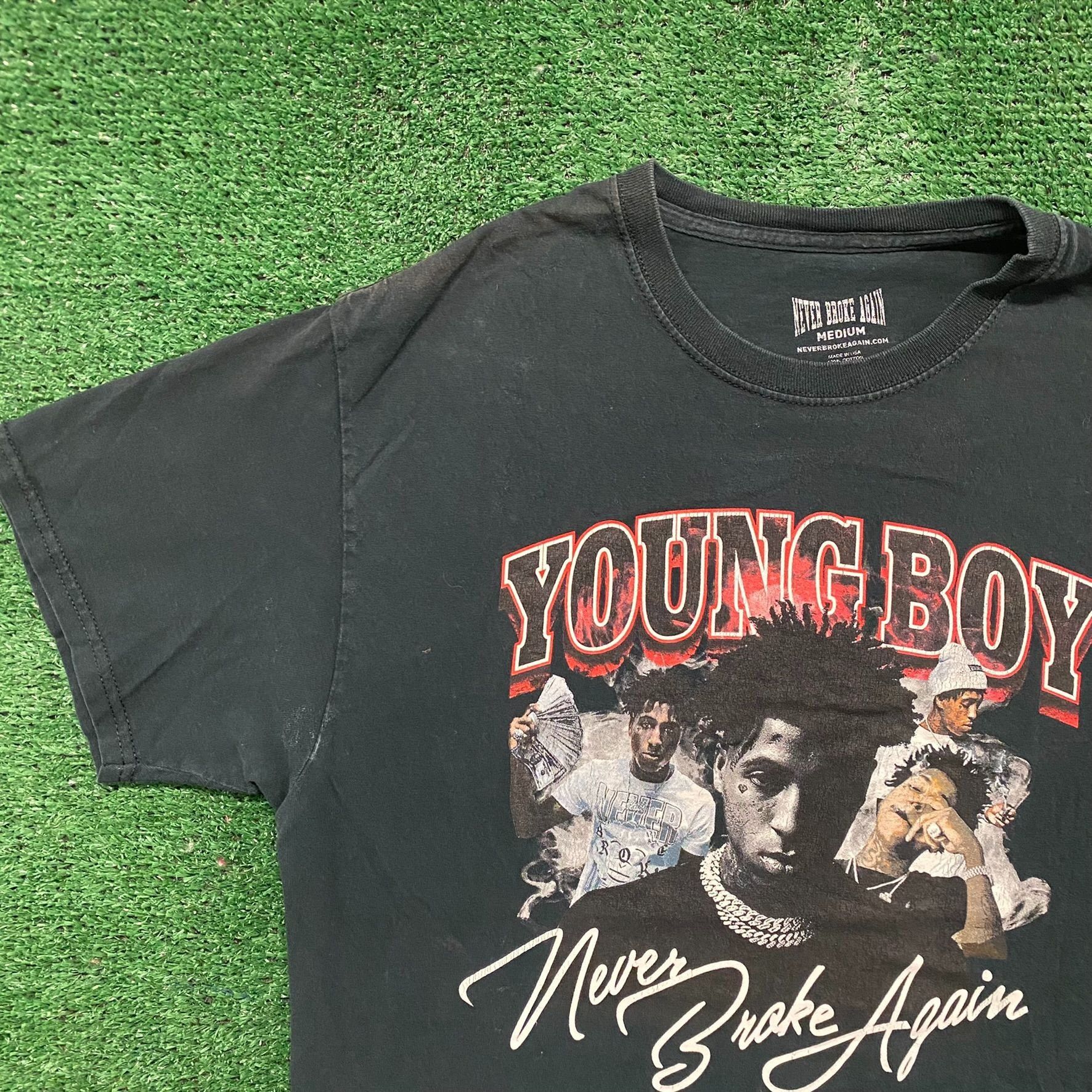 Rap Tees NBA YoungBoy Never Broke Again Drill Trap Rap Black Tee Size US M / EU 48-50 / 2 - 2 Thumbnail