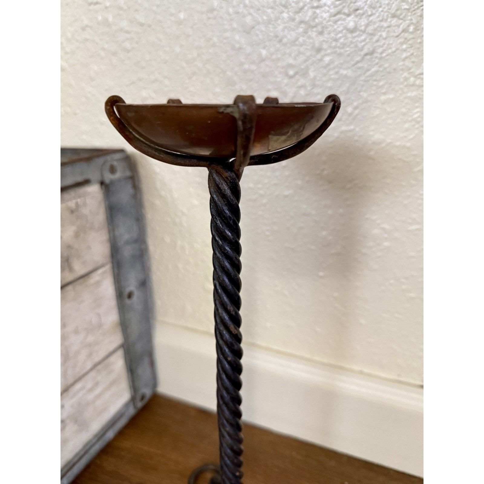 Other Vtg Braided Iron Copper Mission Pillar CandleHolder, 12" Size ONE SIZE - 4 Thumbnail