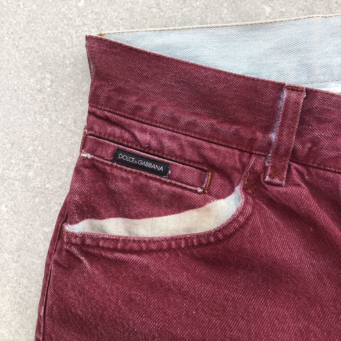 Dolce & Gabbana Vintage Dolce And Gabbana Red Denim Pants Size US 31 - 4 Thumbnail