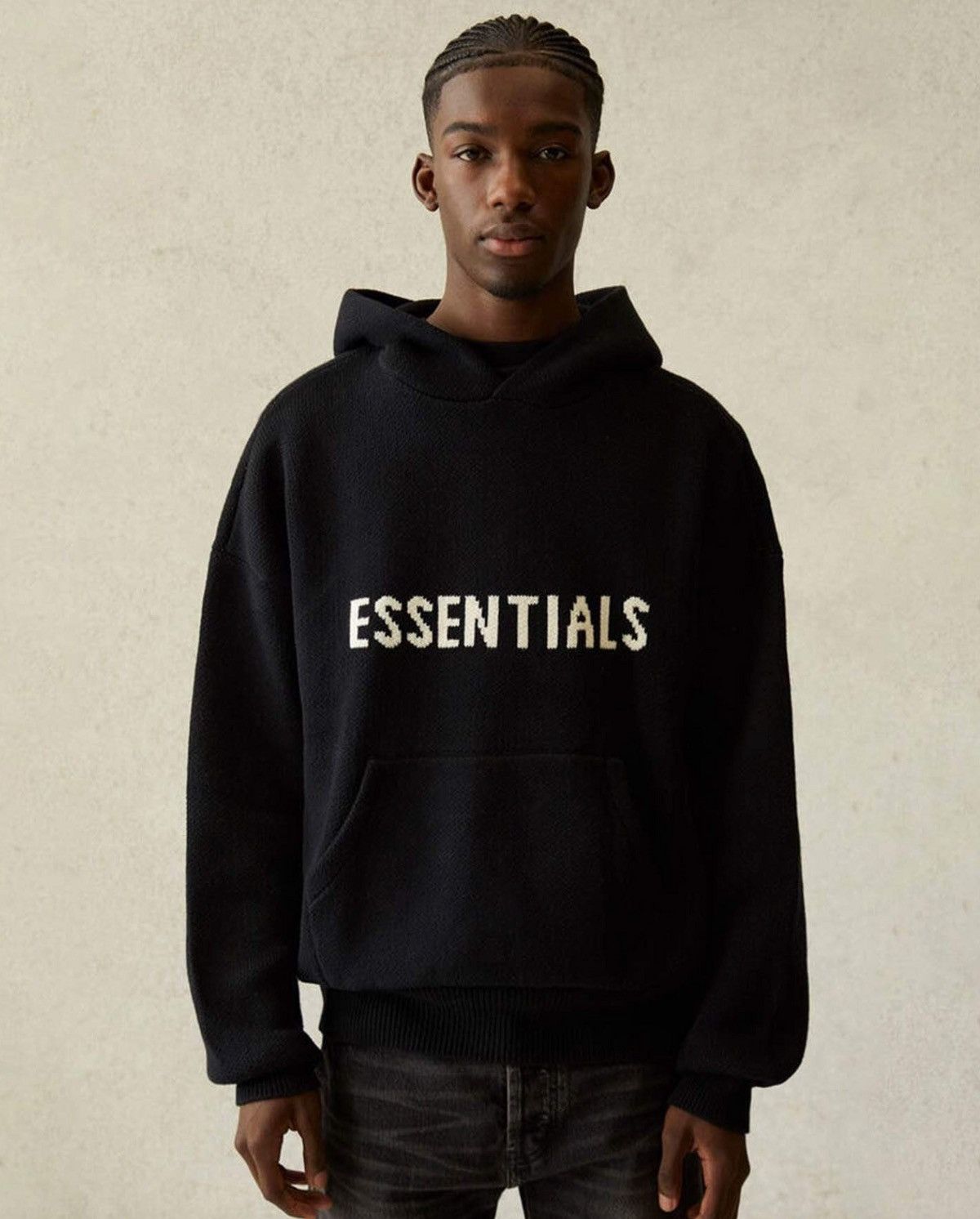 Fear of God Essentials Knit Hoodie - Black - Brand New 🚀