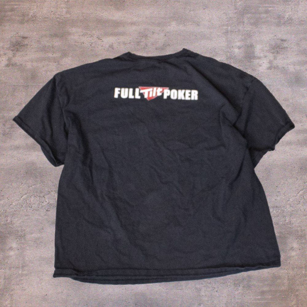 Hanes × Vintage Got Tilt Full Tilt Poker Double Sitch Faded Black T-Shirt Size US XL / EU 56 / 4 - 2 Thumbnail