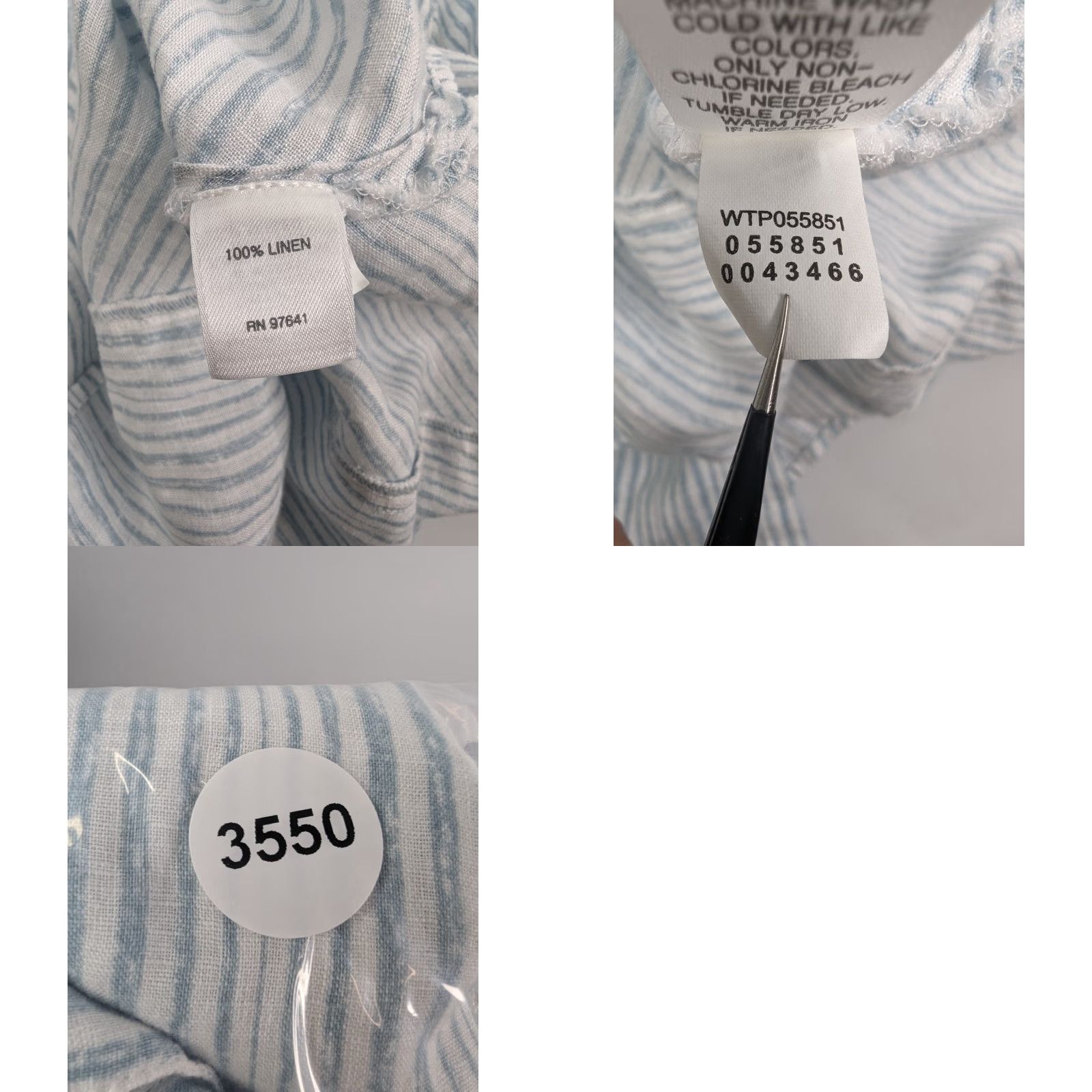 J. Jill J. Jill Button-Up Linen Shirt Long Sleeve Blue Stripe White Love Collection Medium Woman Shirt Top Adult M Size M / US 6-8 / IT 42-44 - 8 Thumbnail
