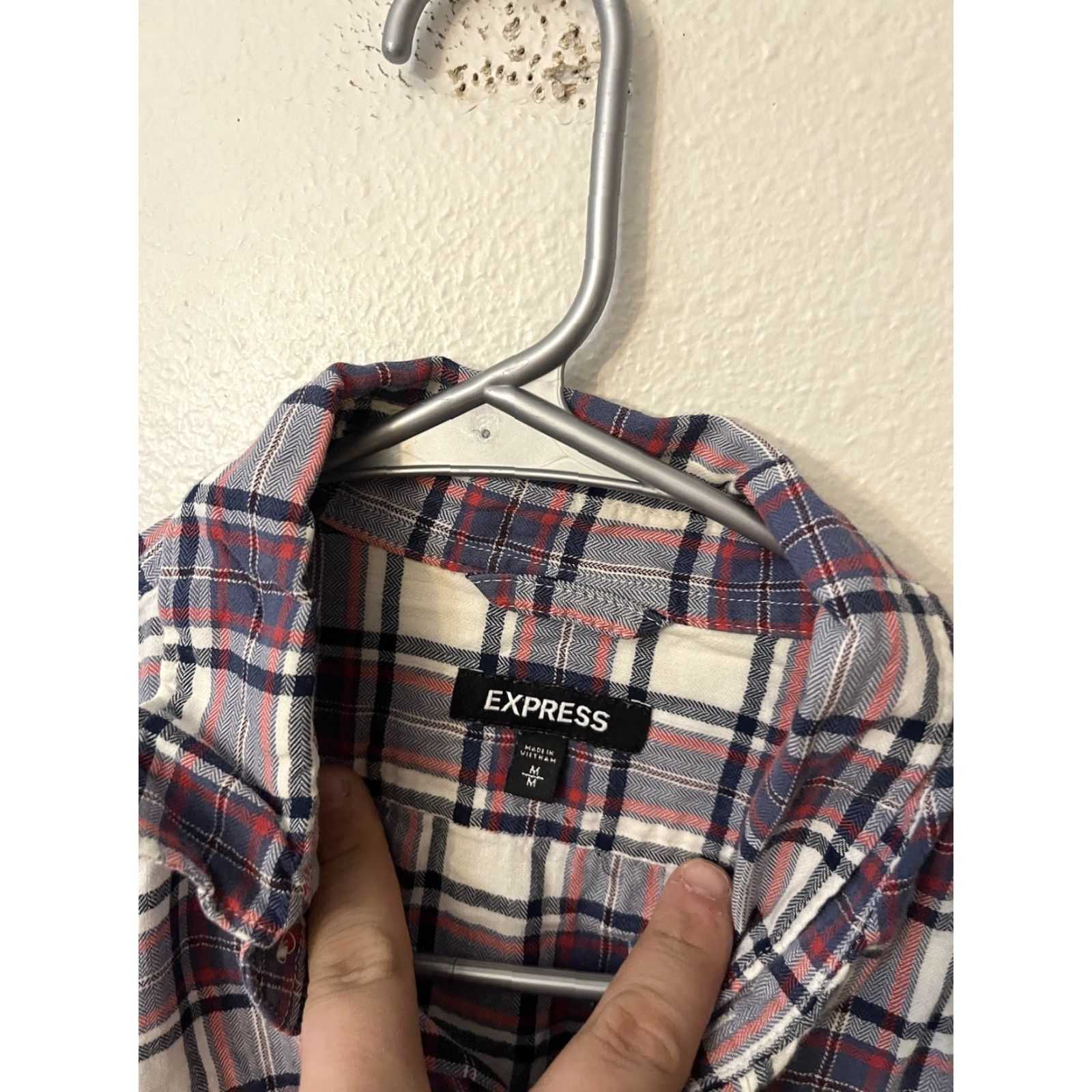 Express Express Button-Down Shirt Mens Medium Long Sleeve Maroon Multicolor Plaid Slim Cotton Shirt Up Button-Up Casual Size US M / EU 48-50 / 2 - 2 Thumbnail