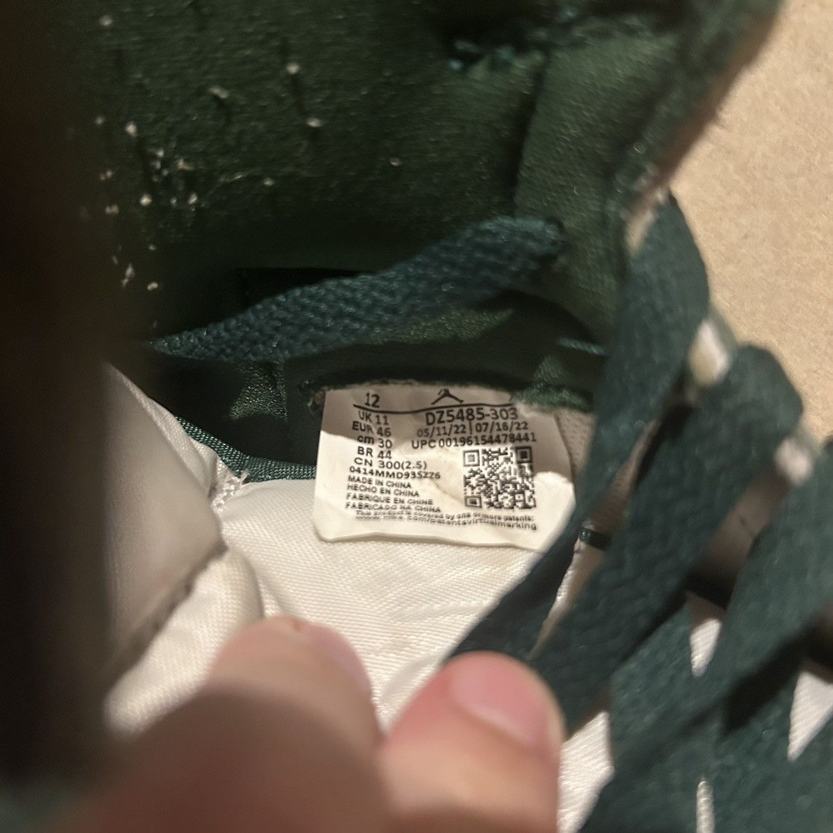 Jordan Brand × Nike Air Jordan 1 Retro High OG Gorge Green 2022 US 12 Size US 12 / EU 45 - 10 Thumbnail